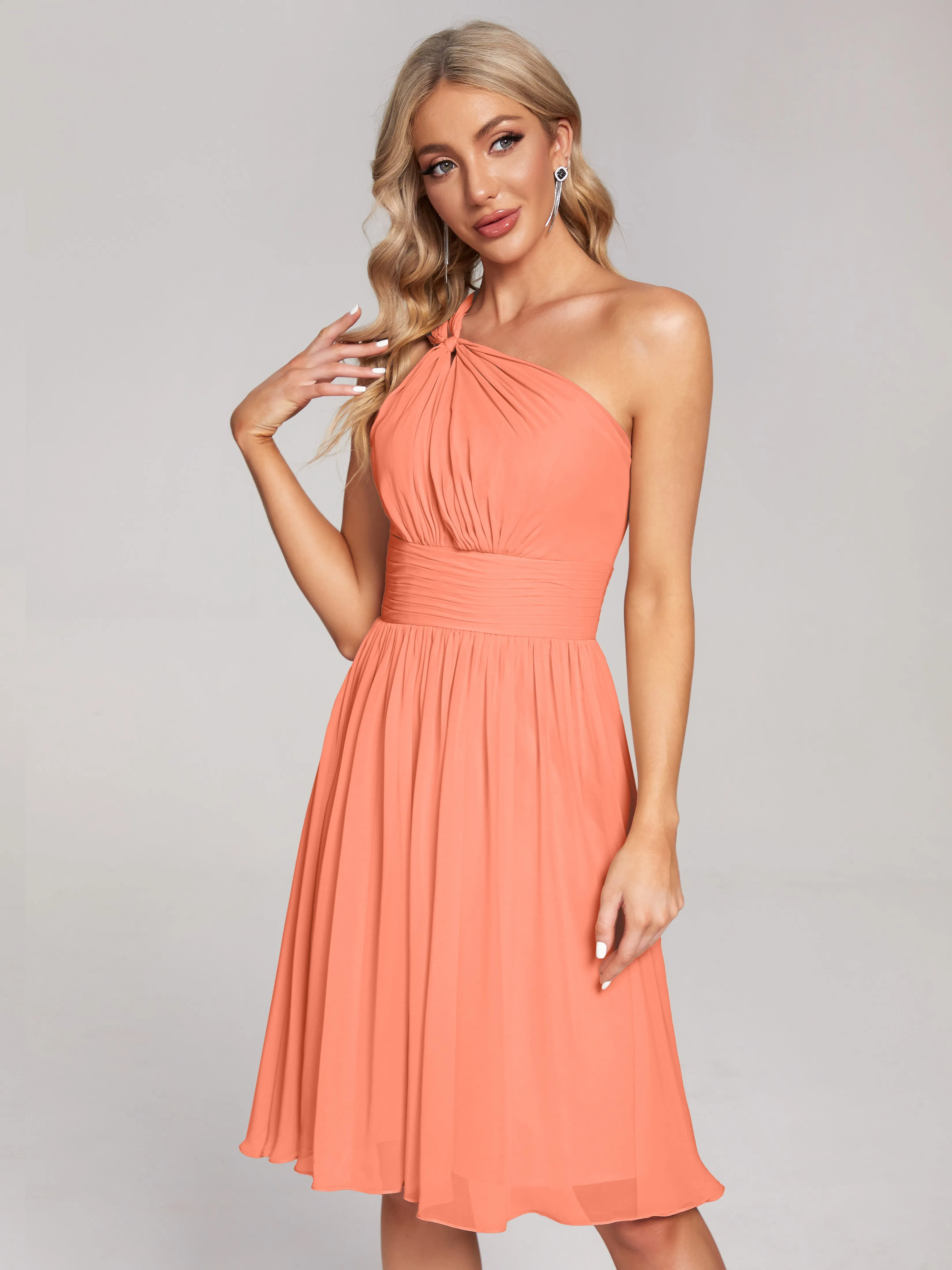 Arielle One-Shoulder Short Chiffon Bridesmaid Dresses