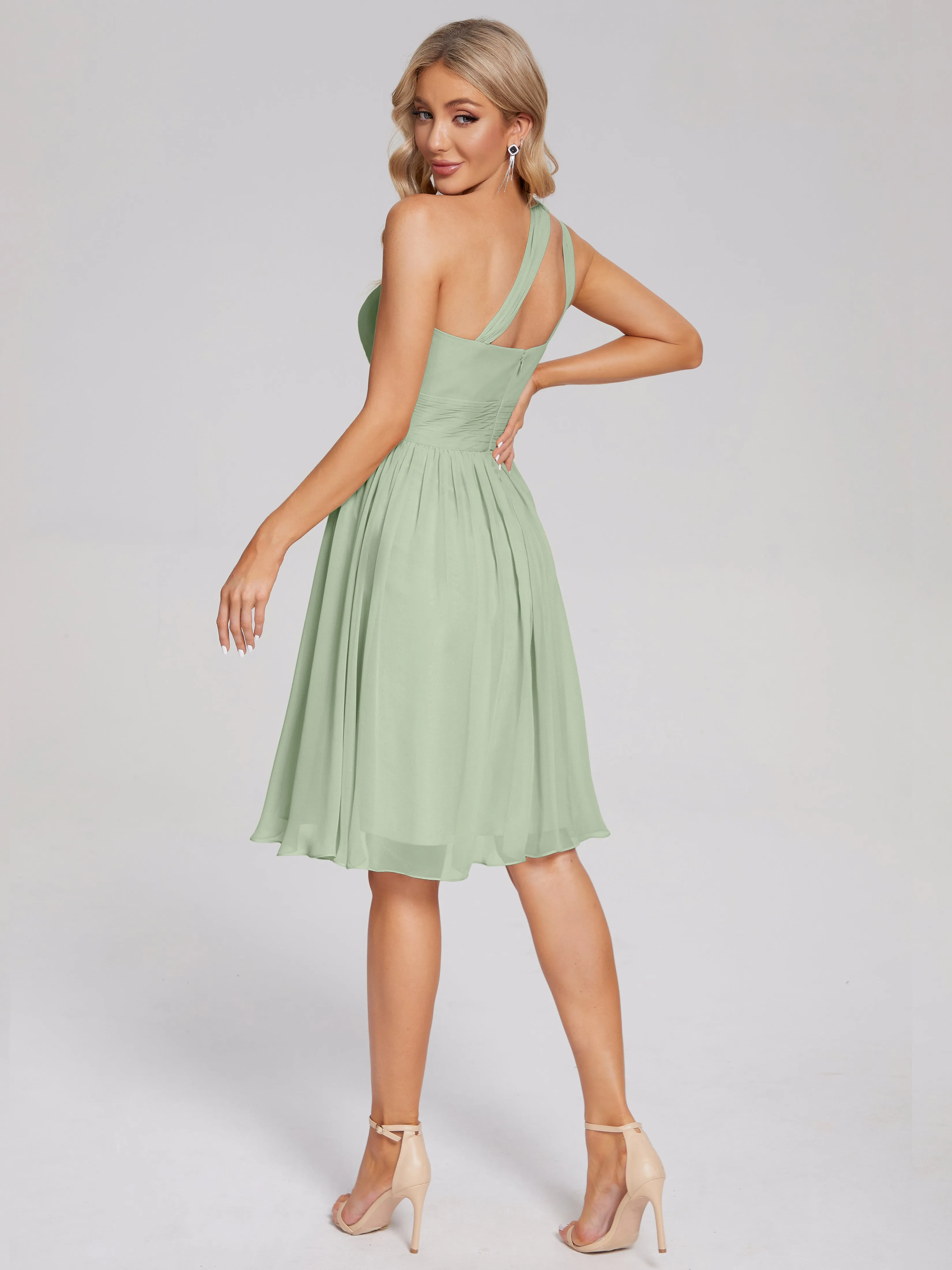 Arielle One-Shoulder Short Chiffon Bridesmaid Dresses