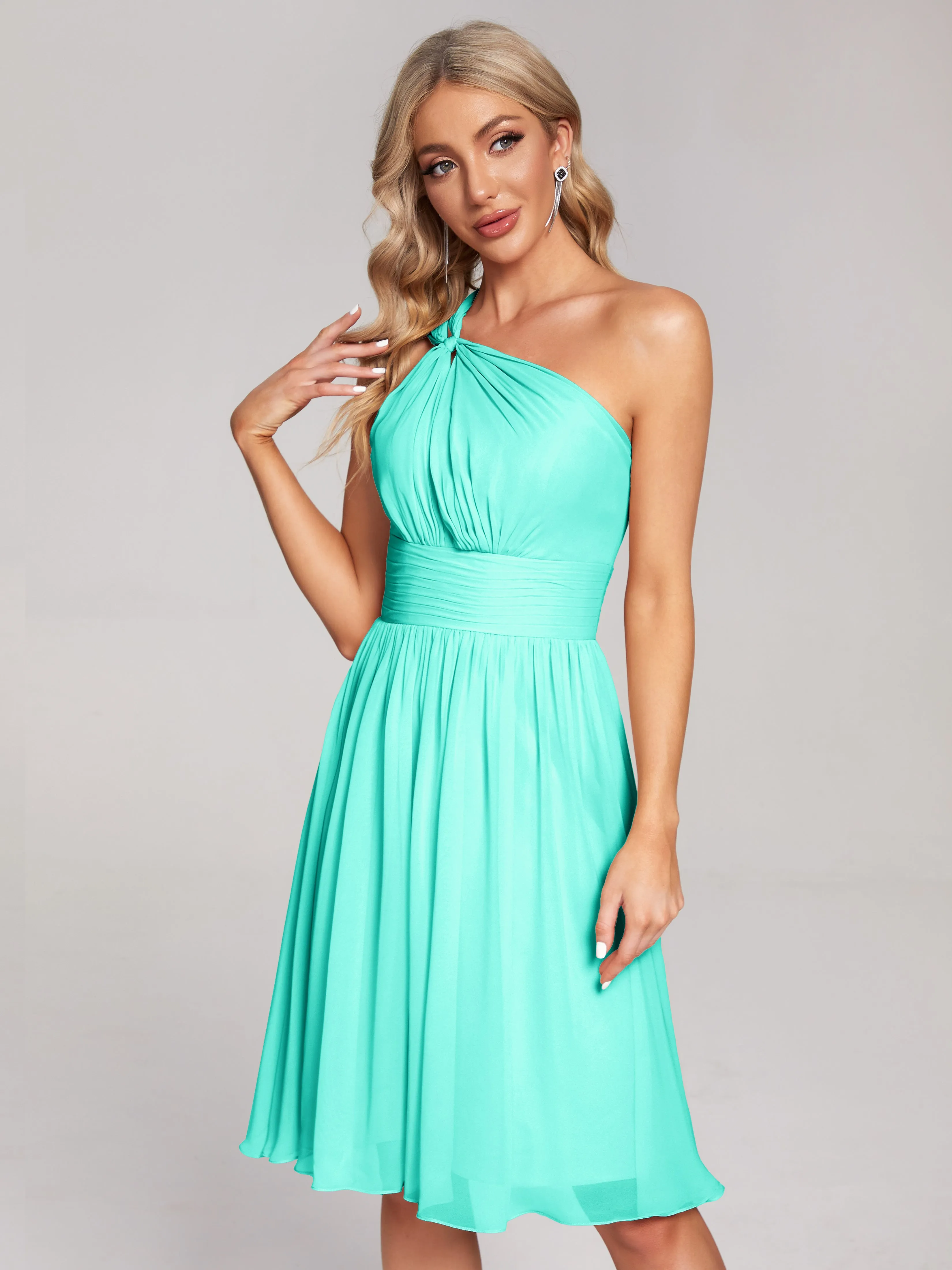 Arielle One-Shoulder Short Chiffon Bridesmaid Dresses