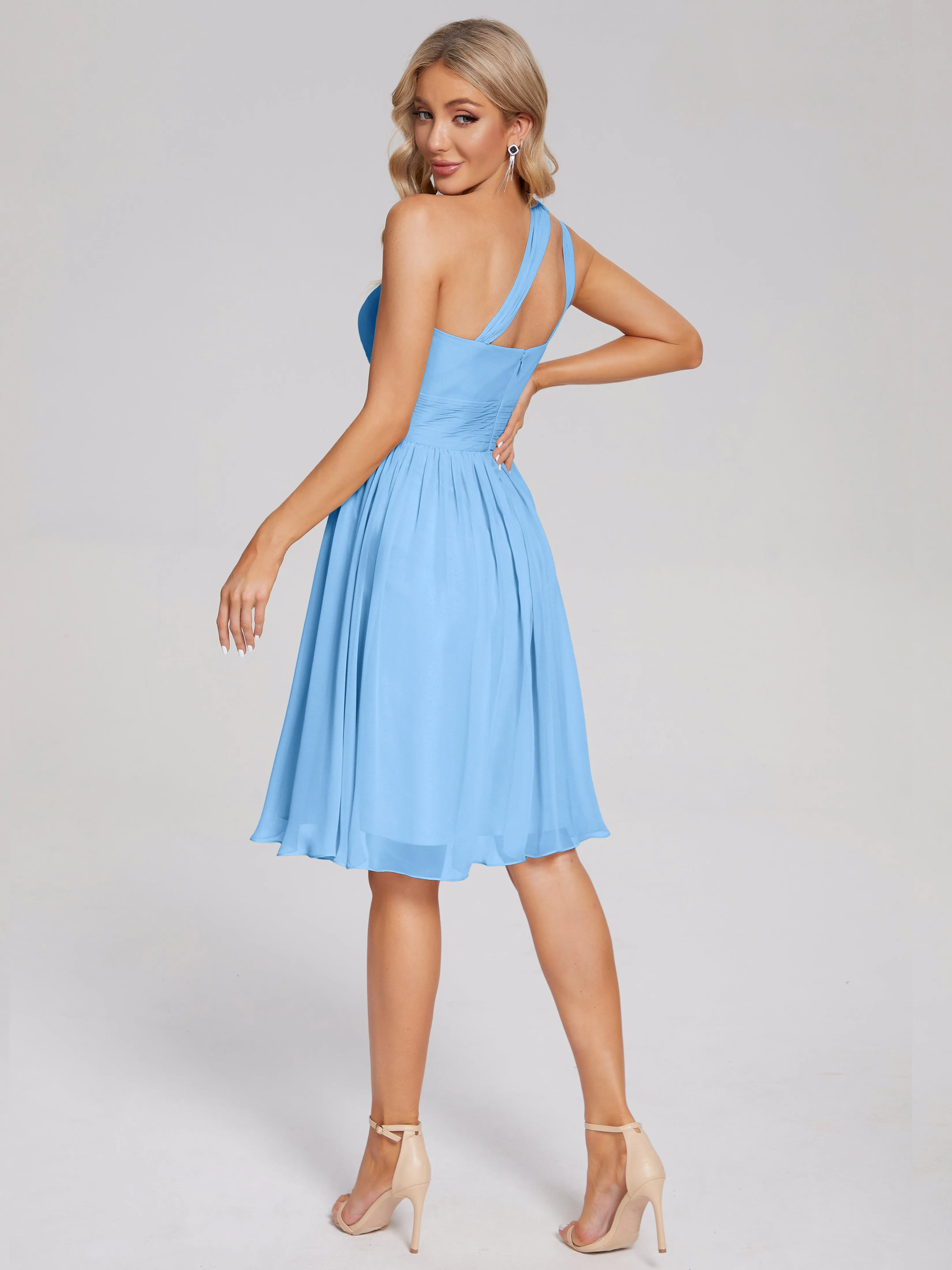 Arielle One-Shoulder Short Chiffon Bridesmaid Dresses