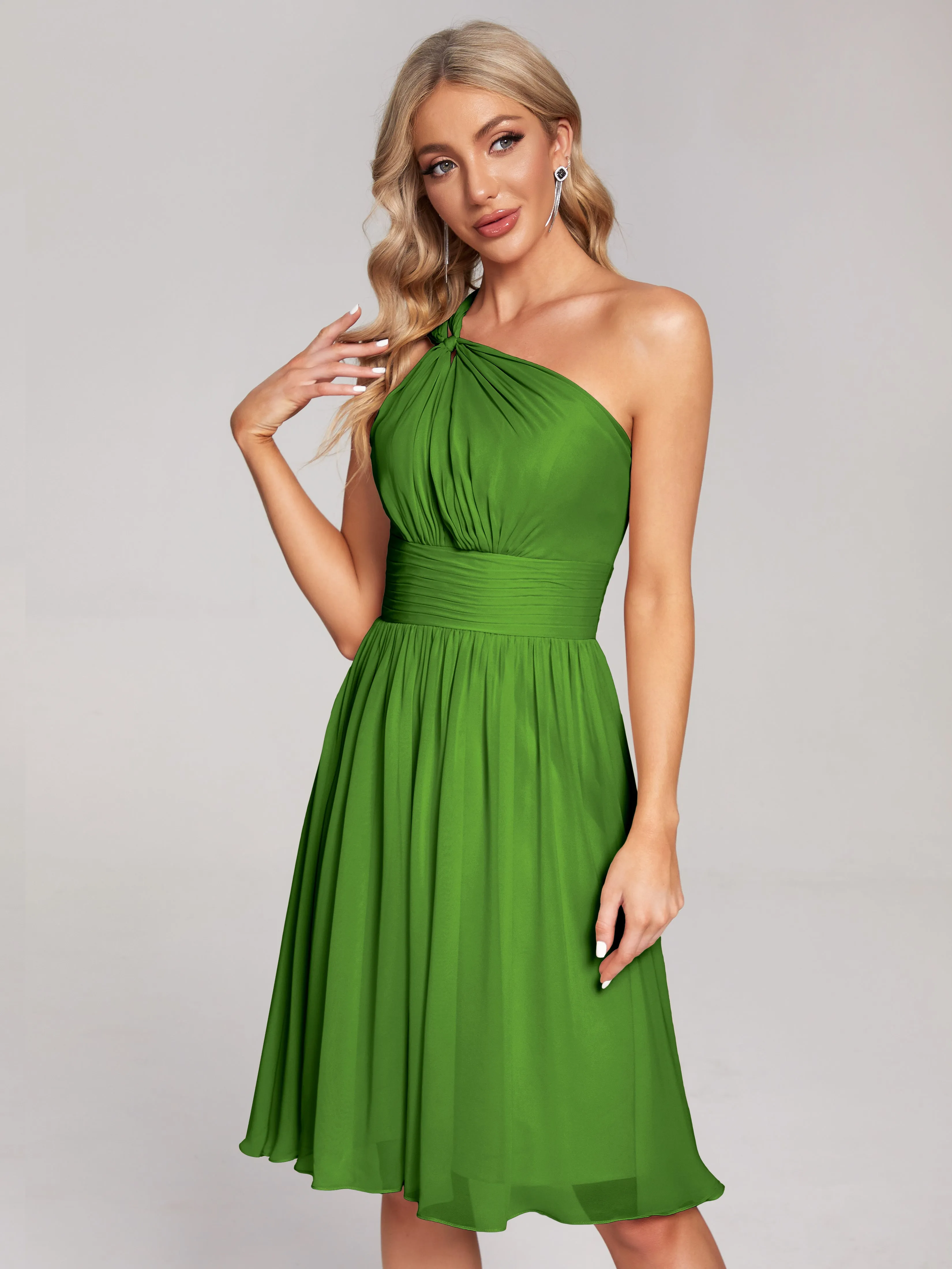 Arielle One-Shoulder Short Chiffon Bridesmaid Dresses