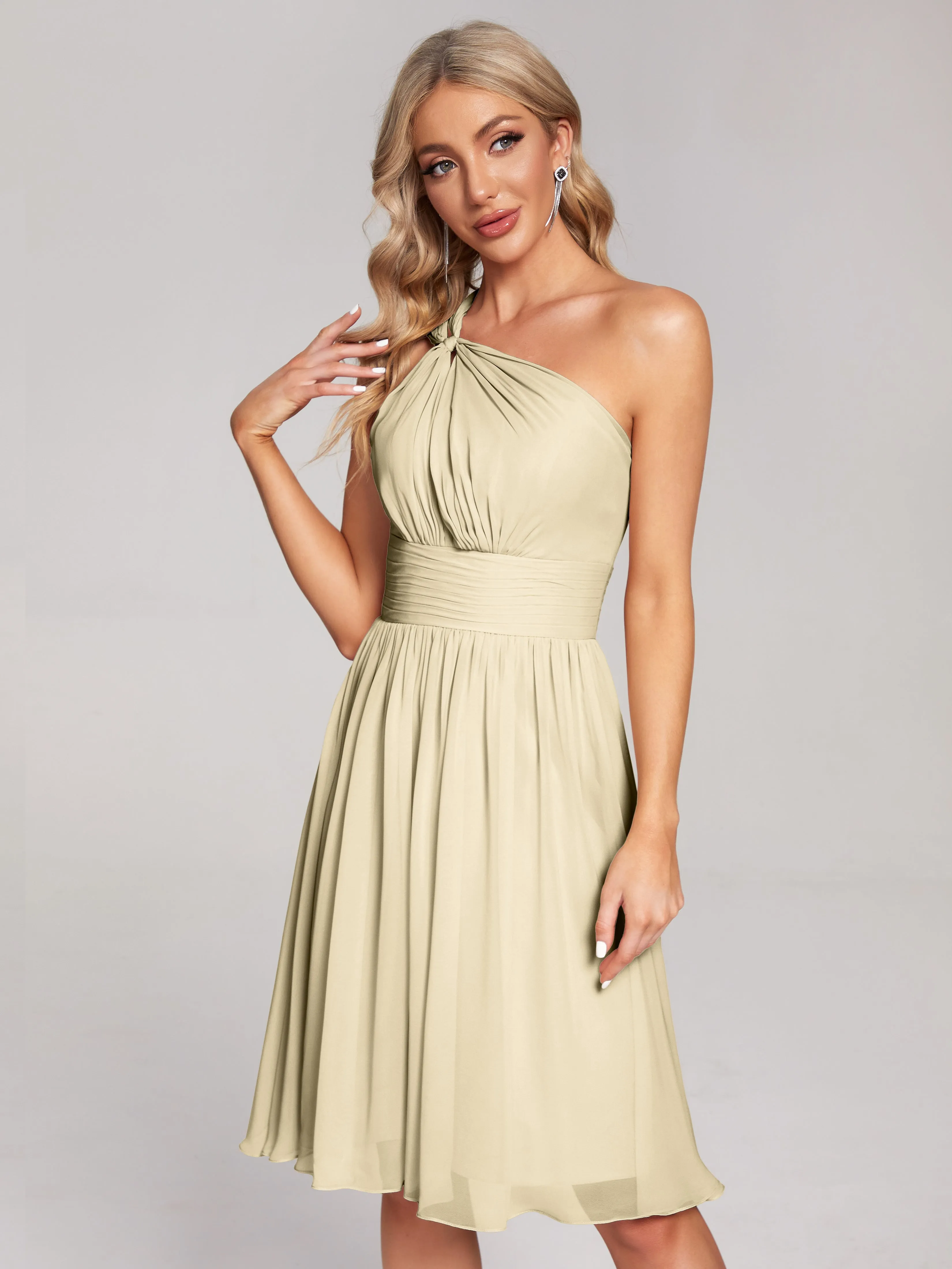 Arielle One-Shoulder Short Chiffon Bridesmaid Dresses