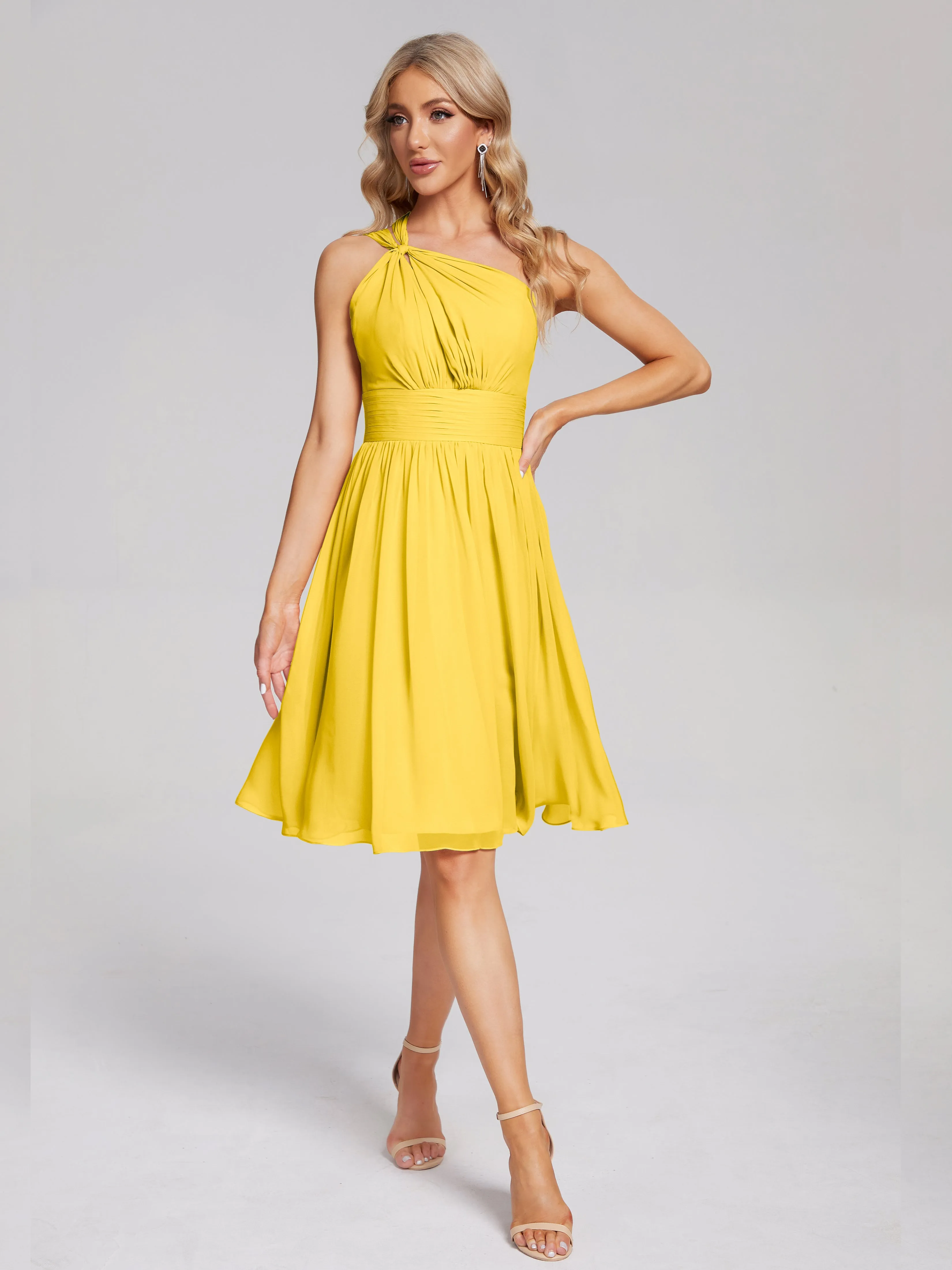 Arielle One-Shoulder Short Chiffon Bridesmaid Dresses