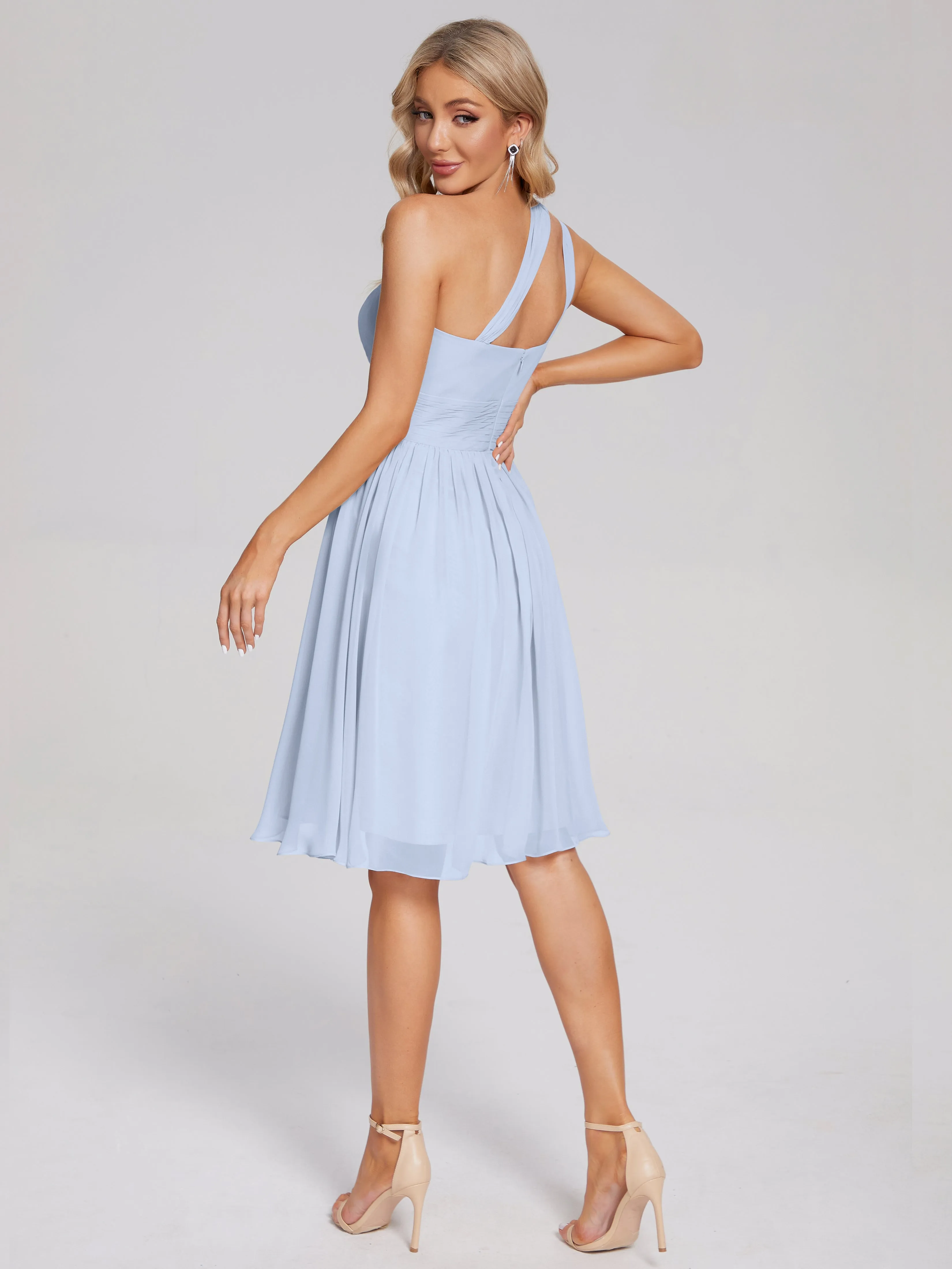 Arielle One-Shoulder Short Chiffon Bridesmaid Dresses