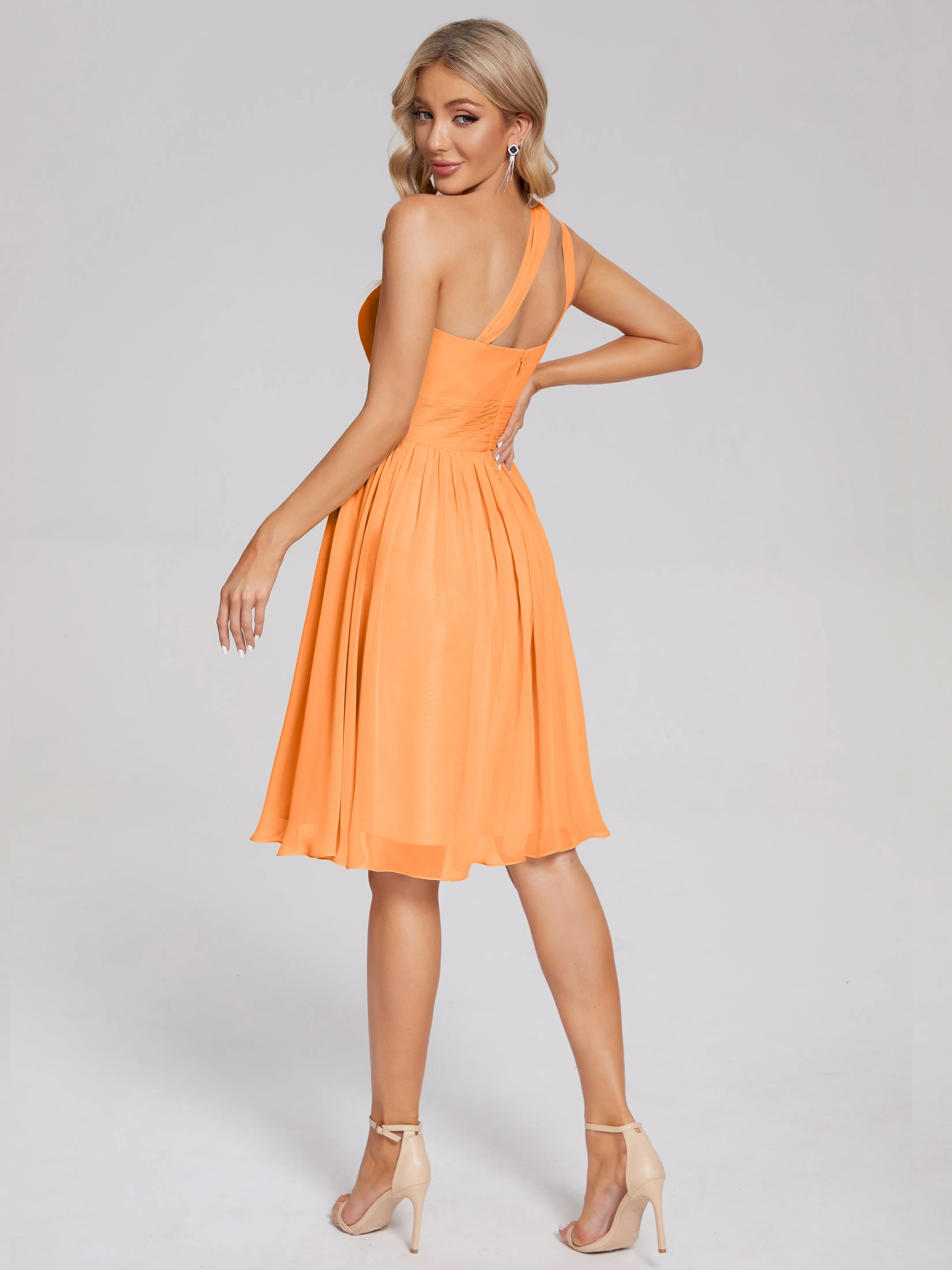 Arielle One-Shoulder Short Chiffon Bridesmaid Dresses