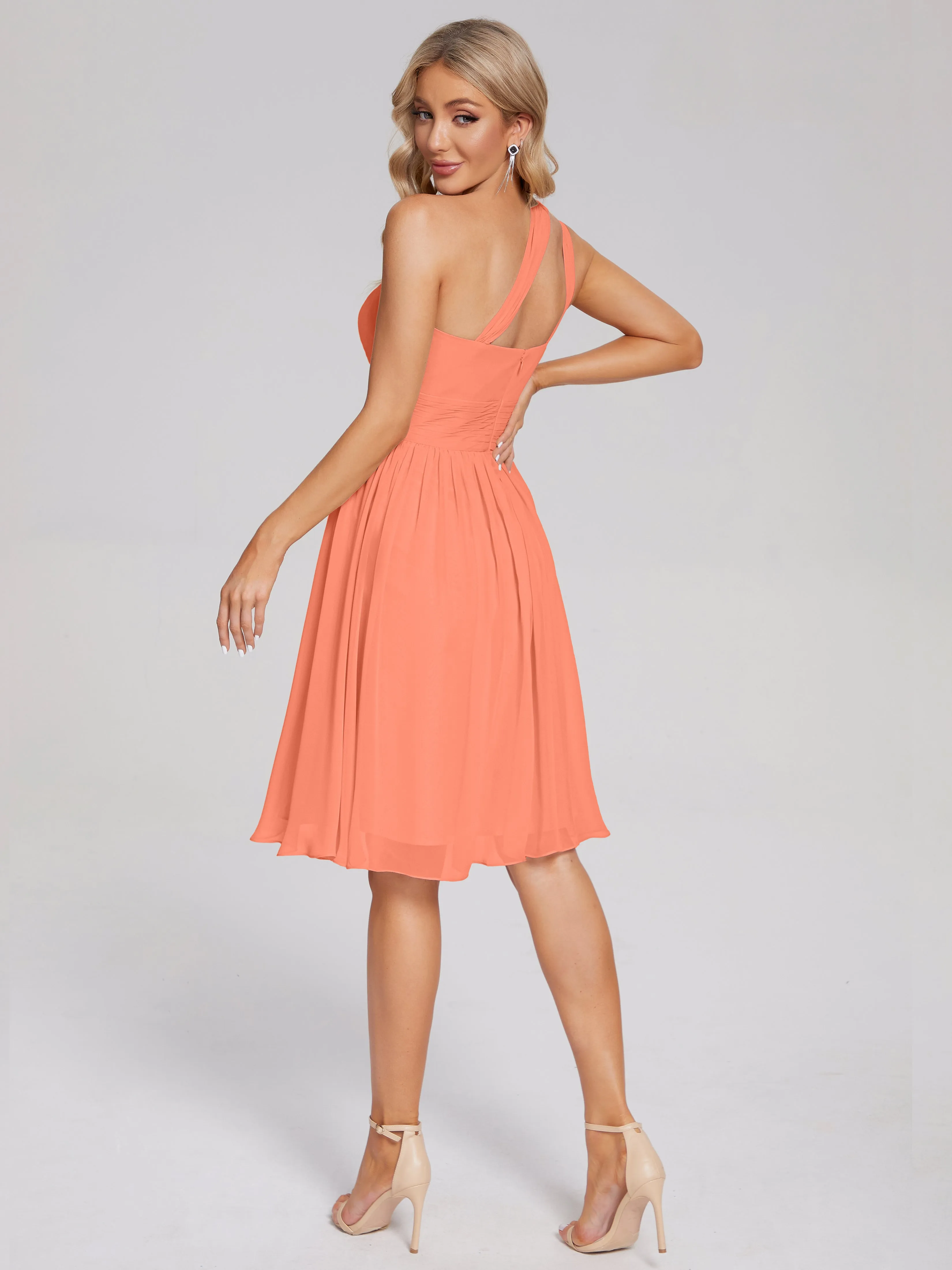Arielle One-Shoulder Short Chiffon Bridesmaid Dresses