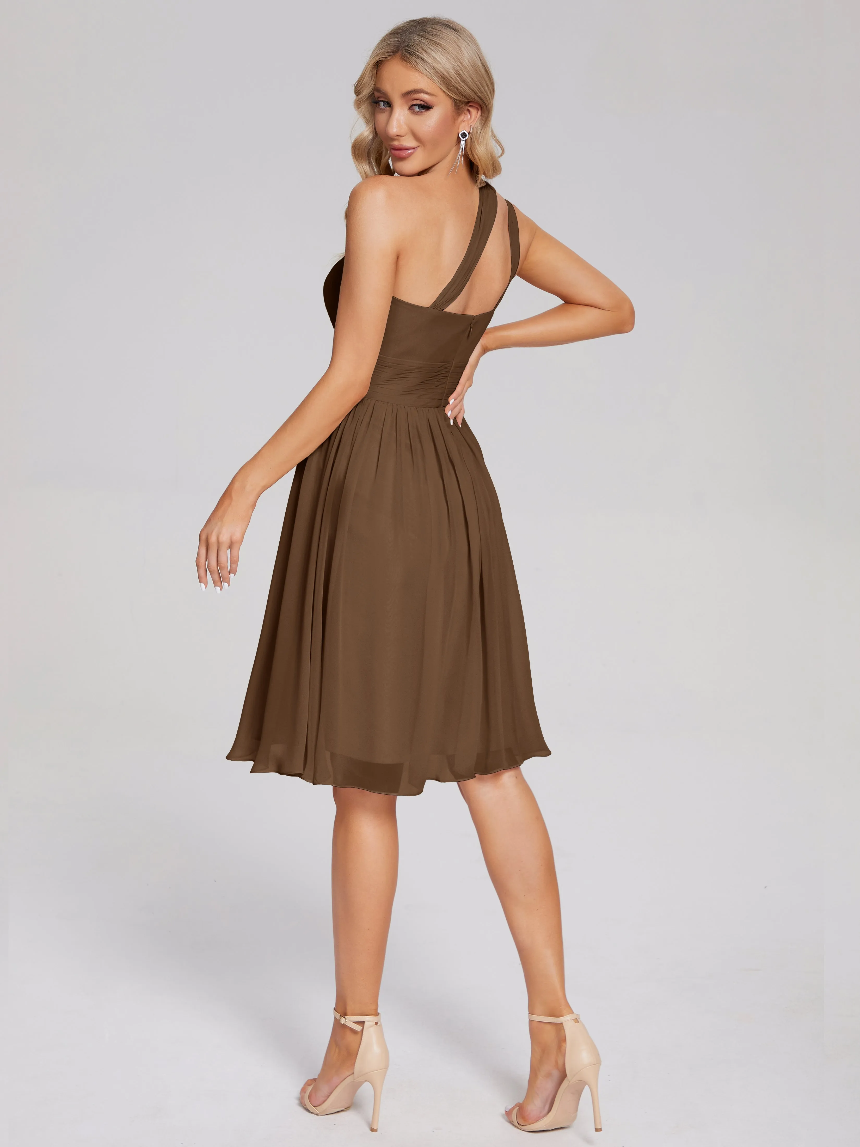 Arielle One-Shoulder Short Chiffon Bridesmaid Dresses