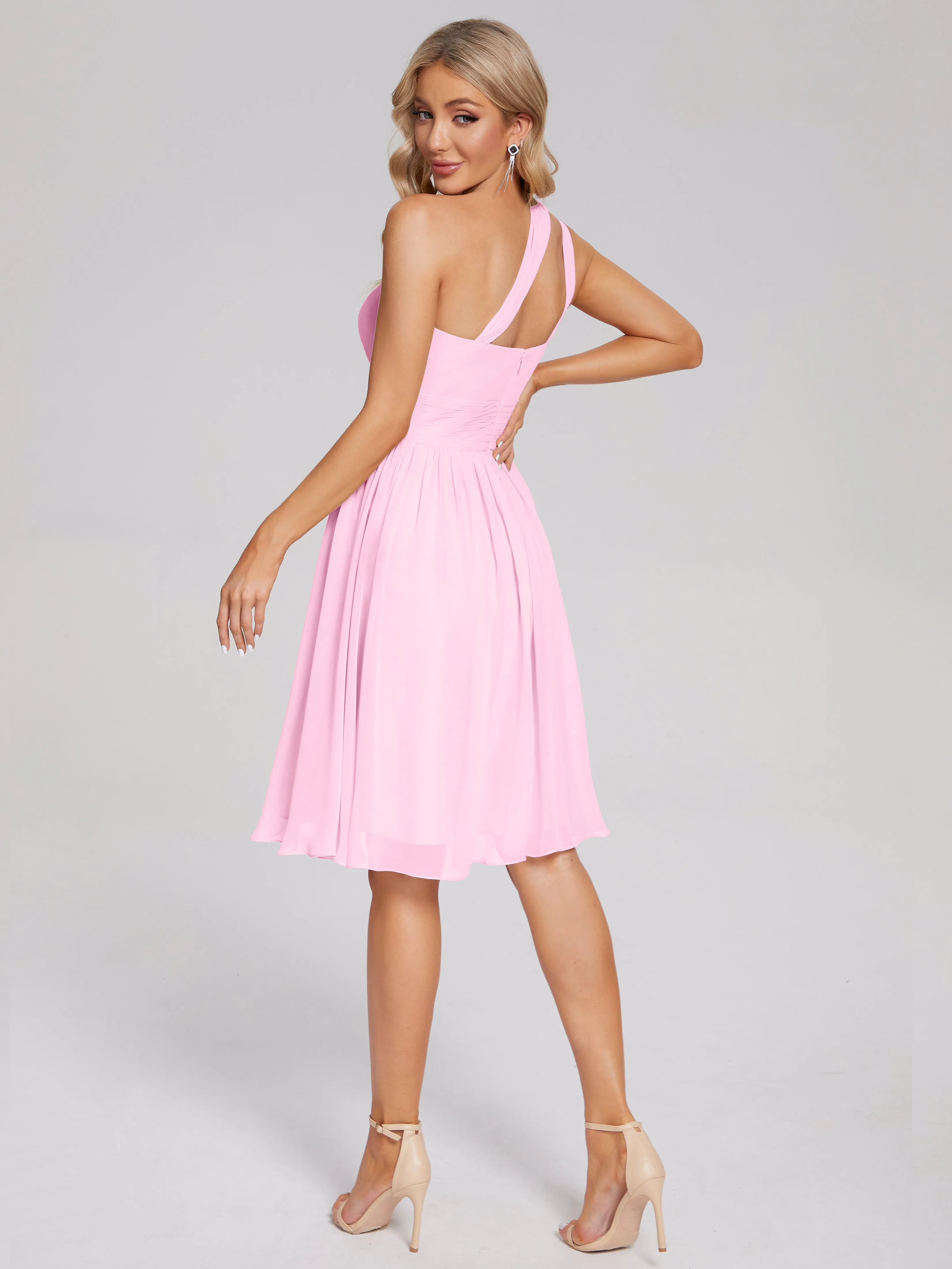 Arielle One-Shoulder Short Chiffon Bridesmaid Dresses