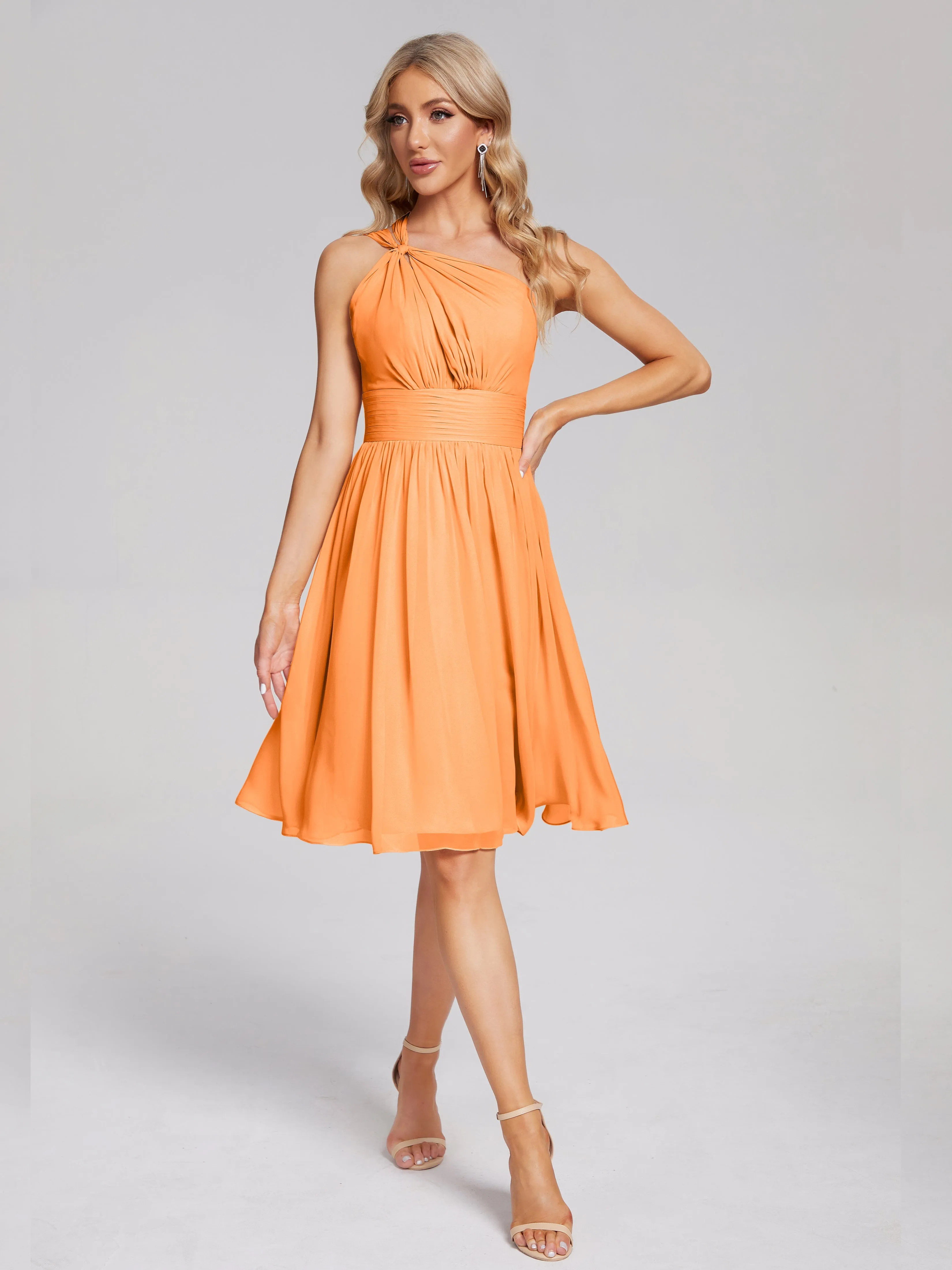 Arielle One-Shoulder Short Chiffon Bridesmaid Dresses