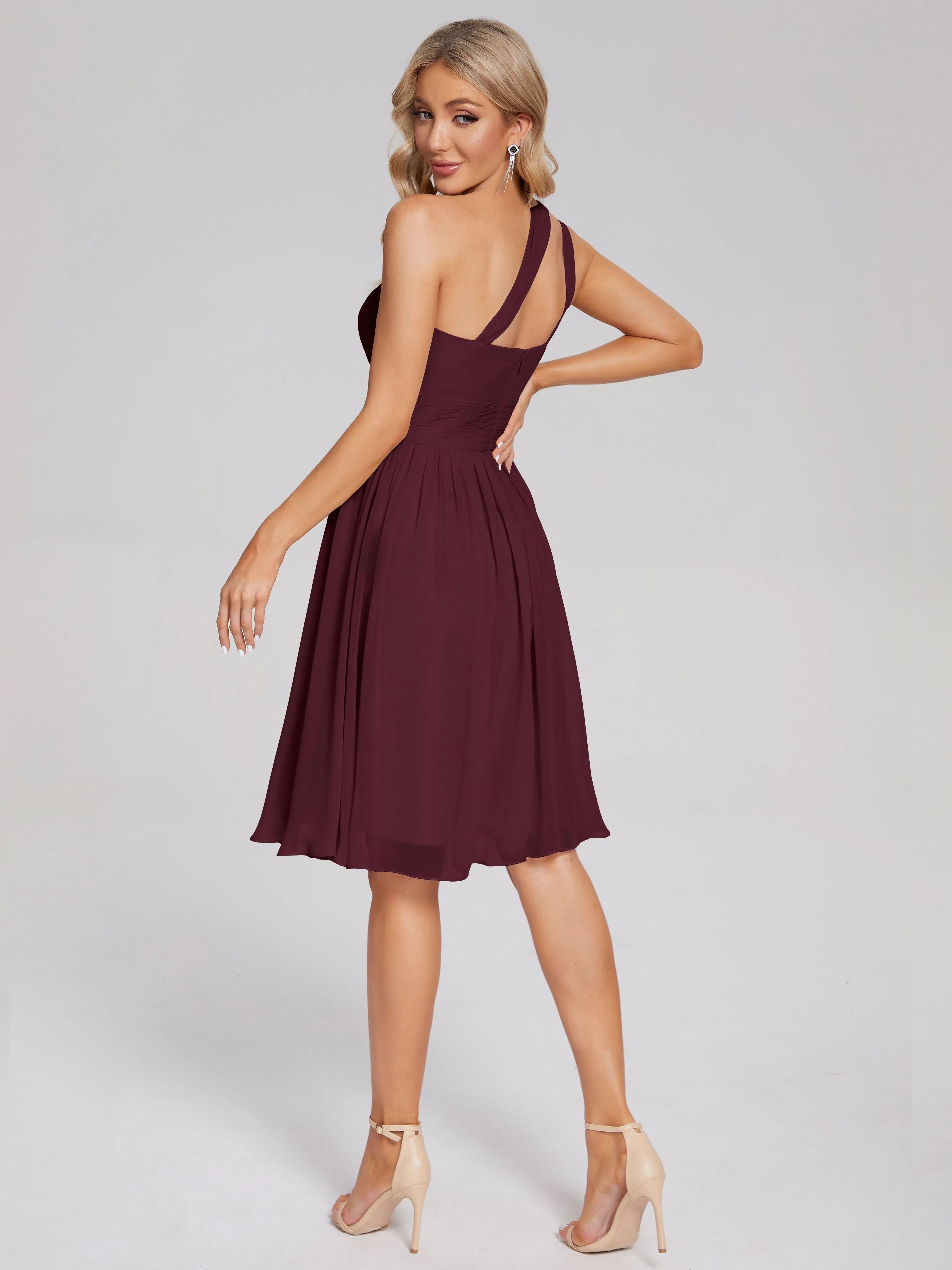 Arielle One-Shoulder Short Chiffon Bridesmaid Dresses