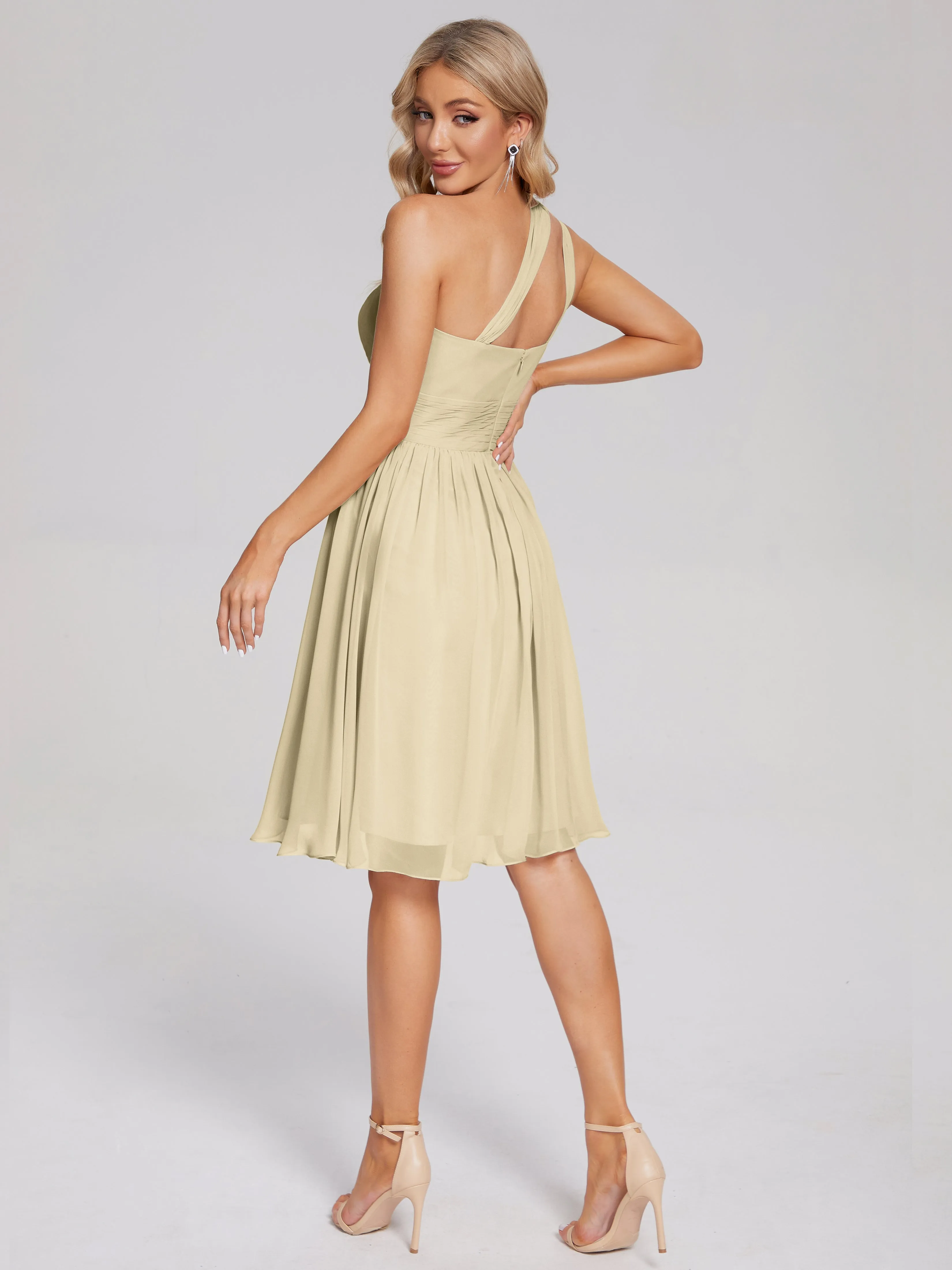 Arielle One-Shoulder Short Chiffon Bridesmaid Dresses