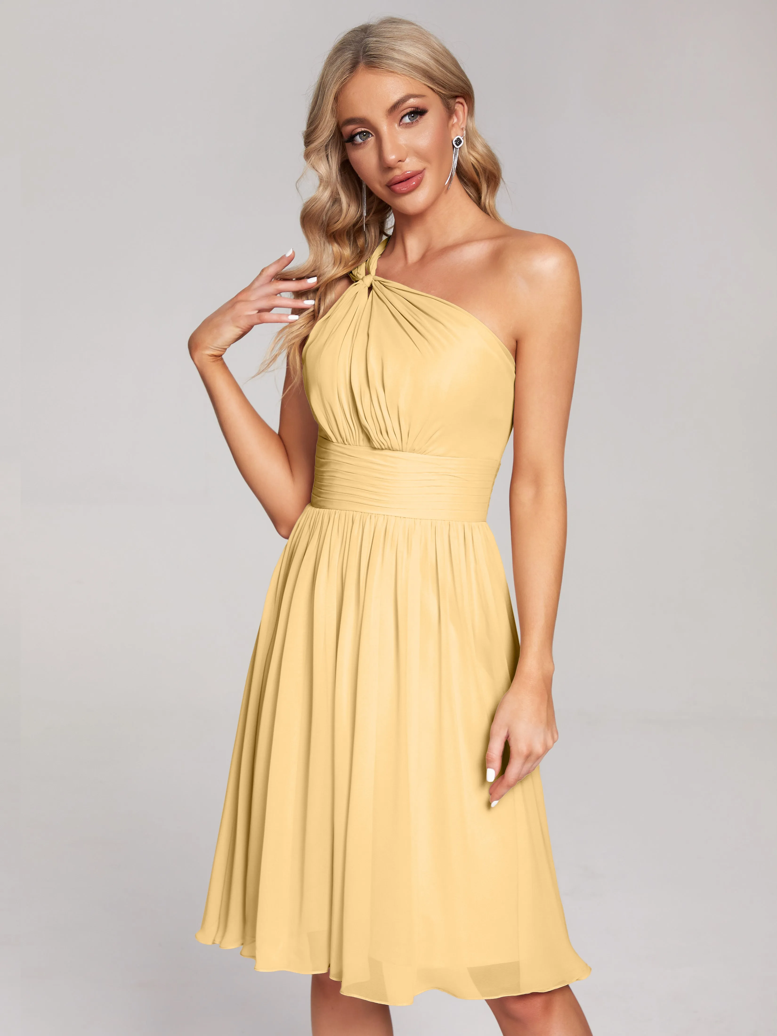 Arielle One-Shoulder Short Chiffon Bridesmaid Dresses