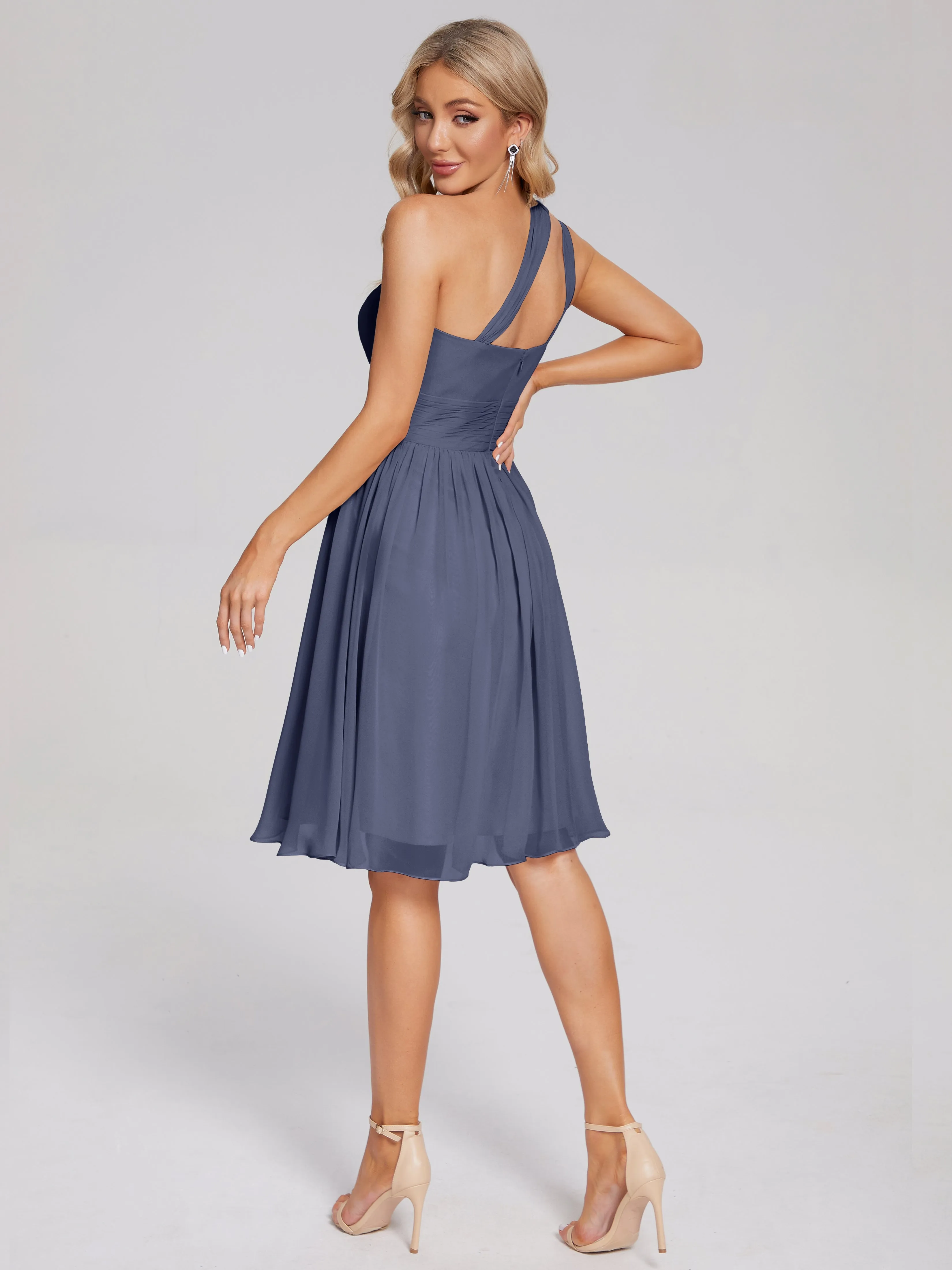 Arielle One-Shoulder Short Chiffon Bridesmaid Dresses