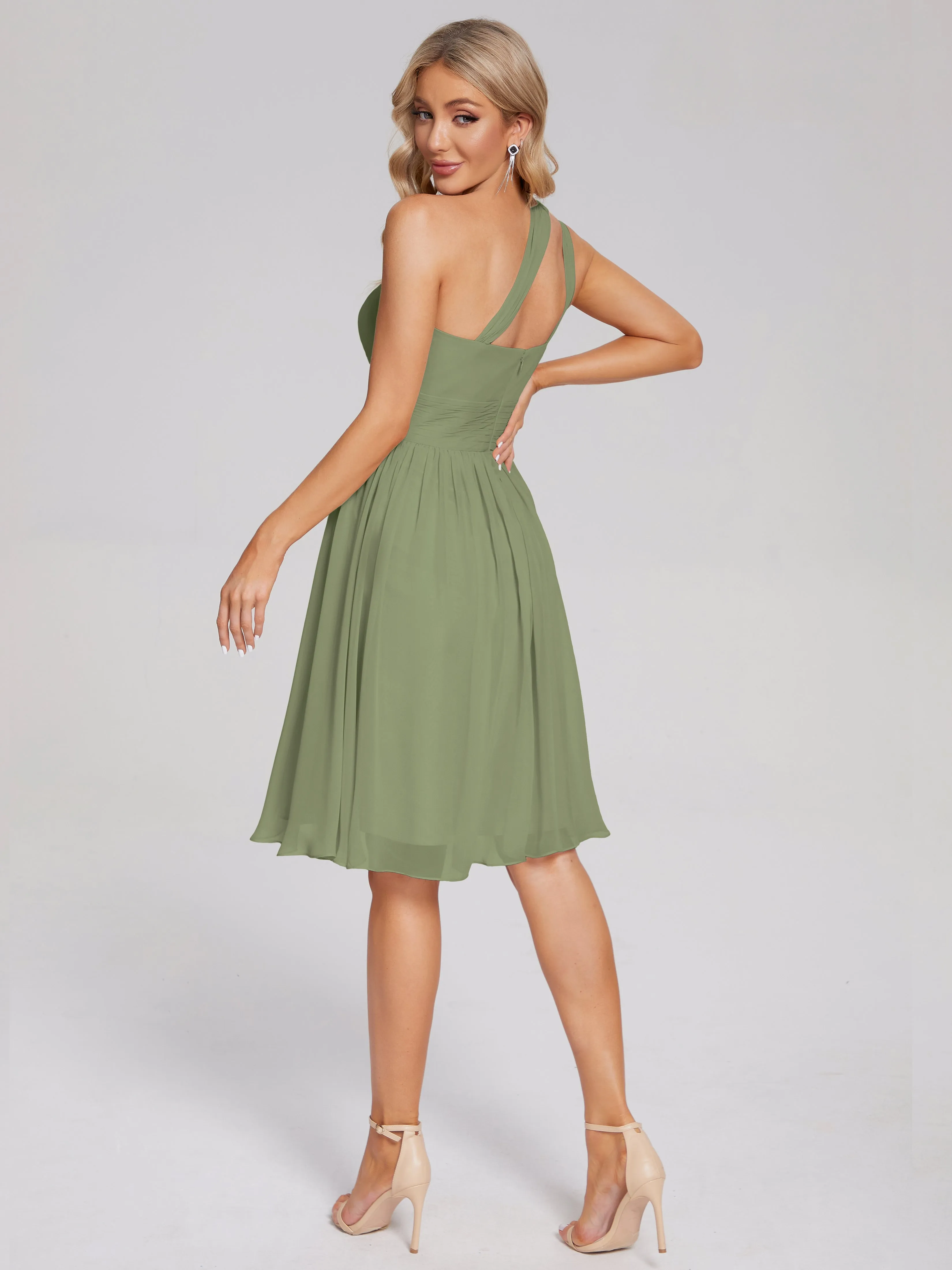 Arielle One-Shoulder Short Chiffon Bridesmaid Dresses