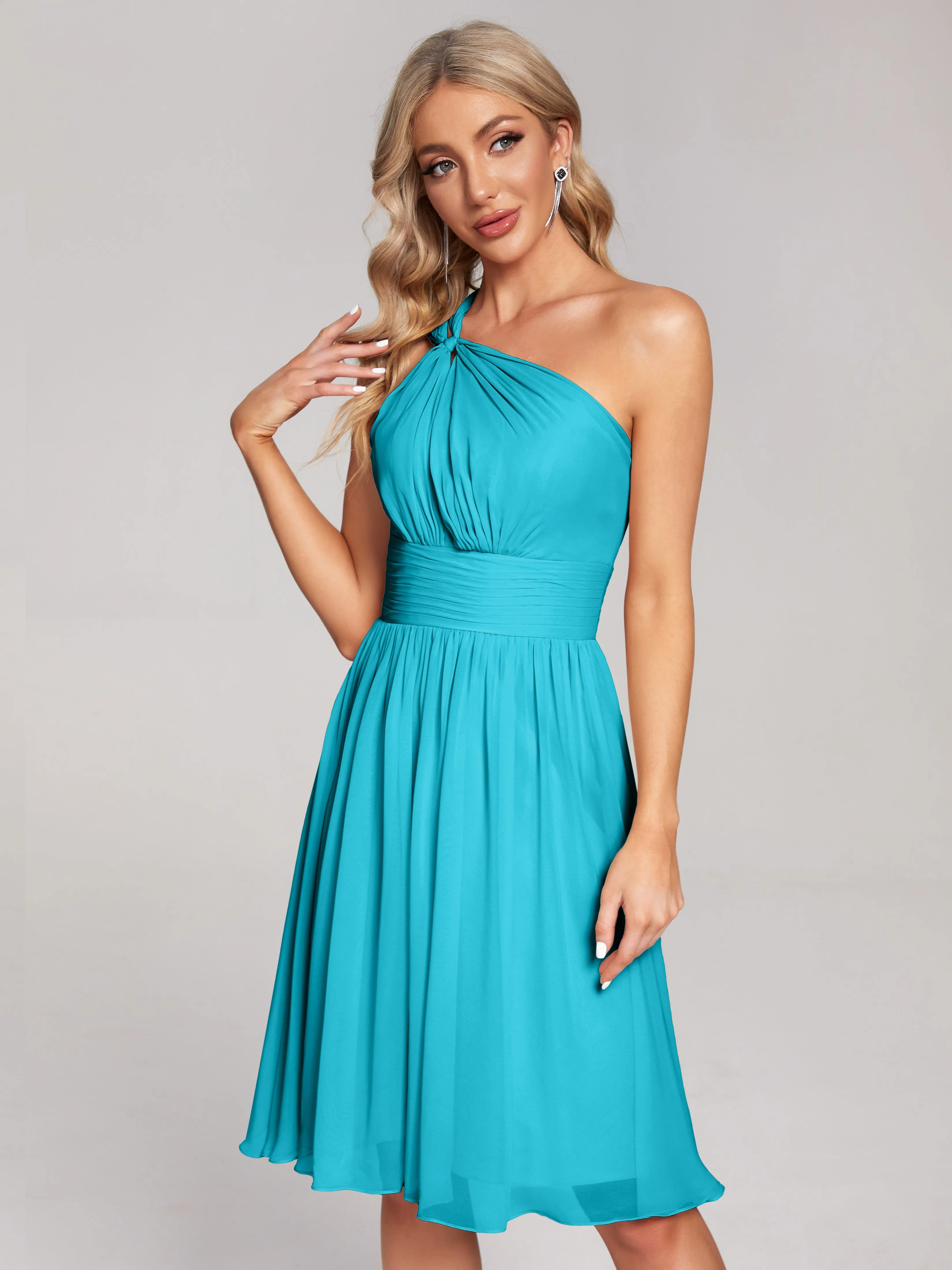 Arielle One-Shoulder Short Chiffon Bridesmaid Dresses