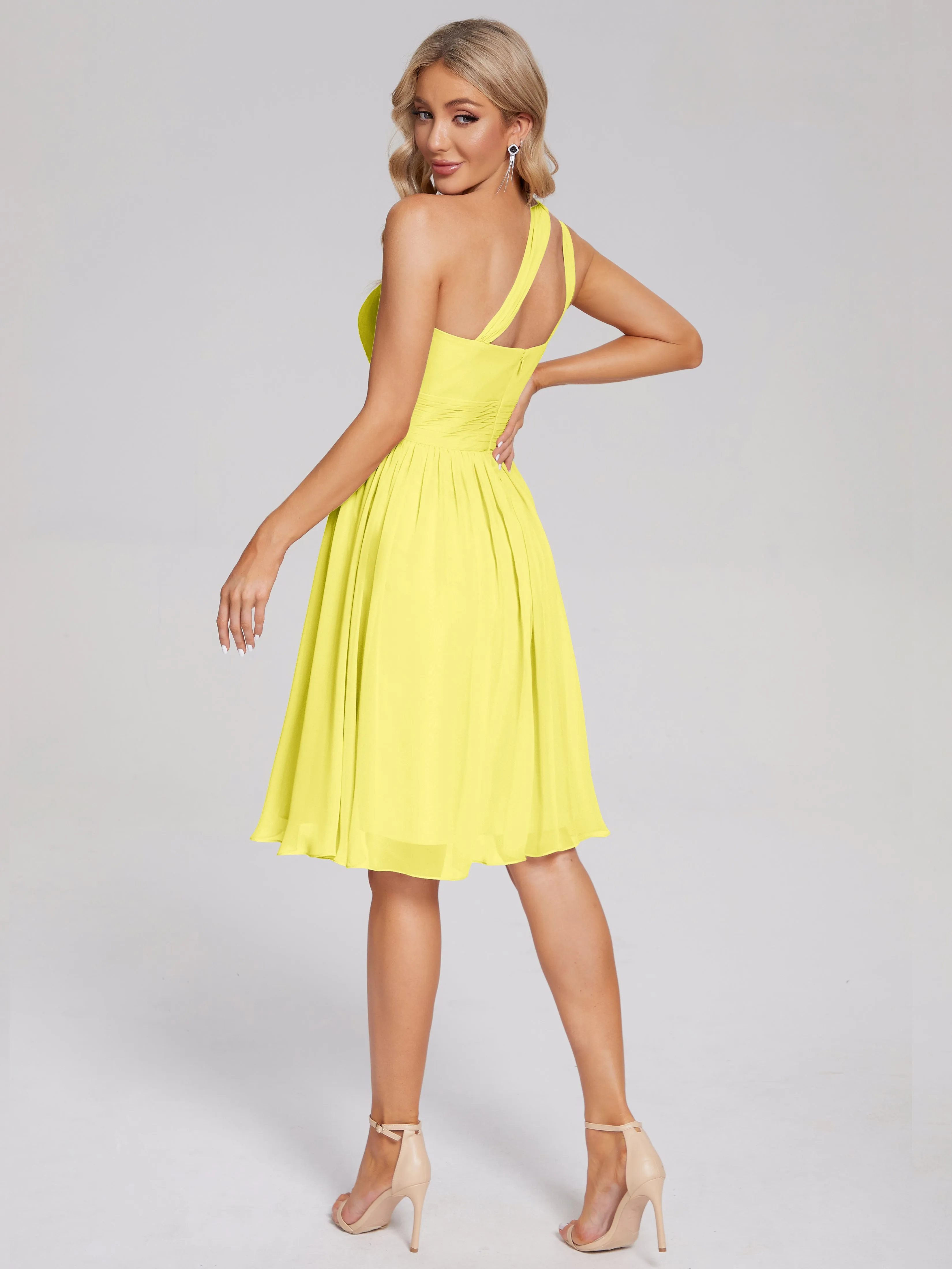 Arielle One-Shoulder Short Chiffon Bridesmaid Dresses