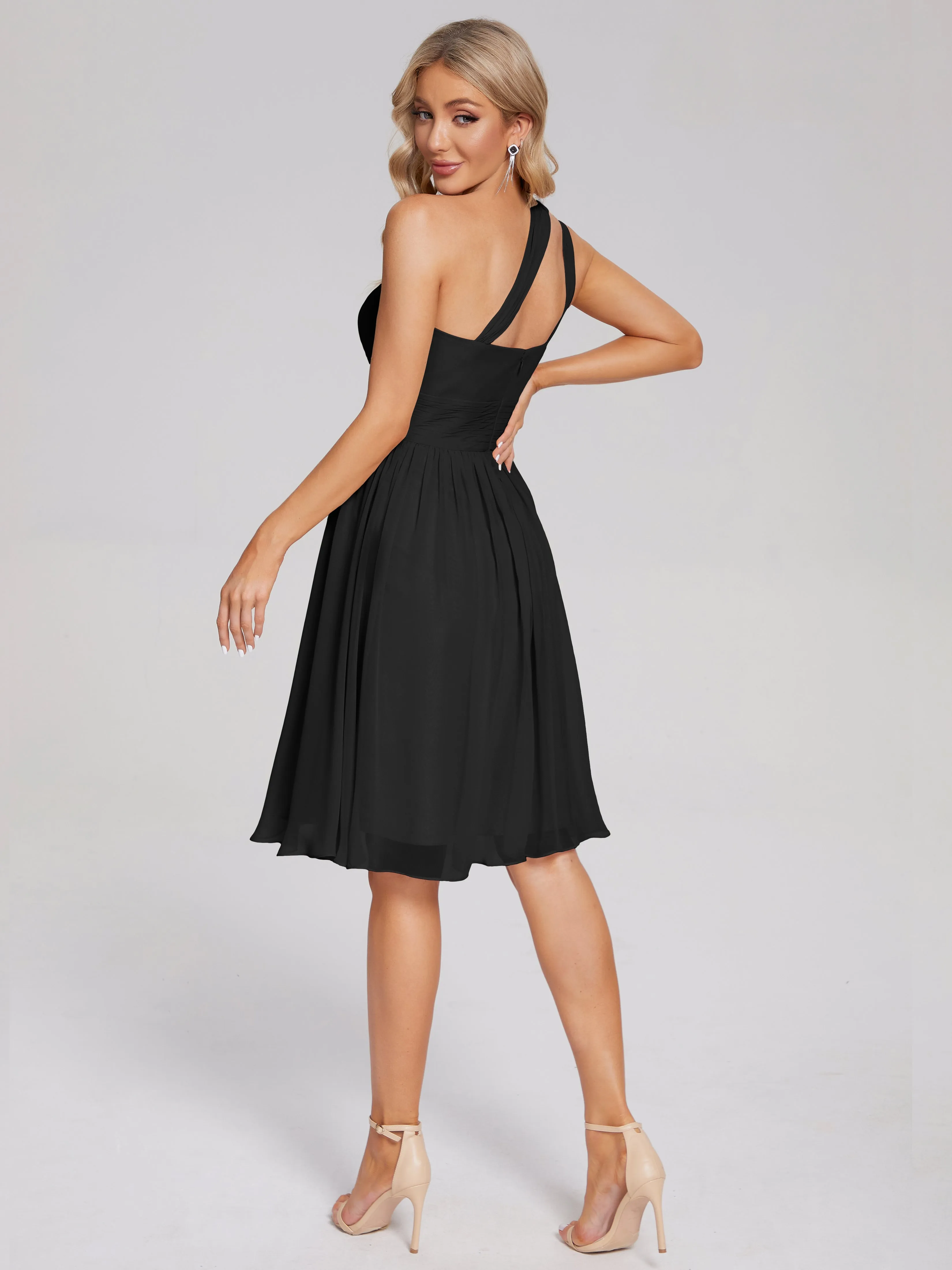 Arielle One-Shoulder Short Chiffon Bridesmaid Dresses