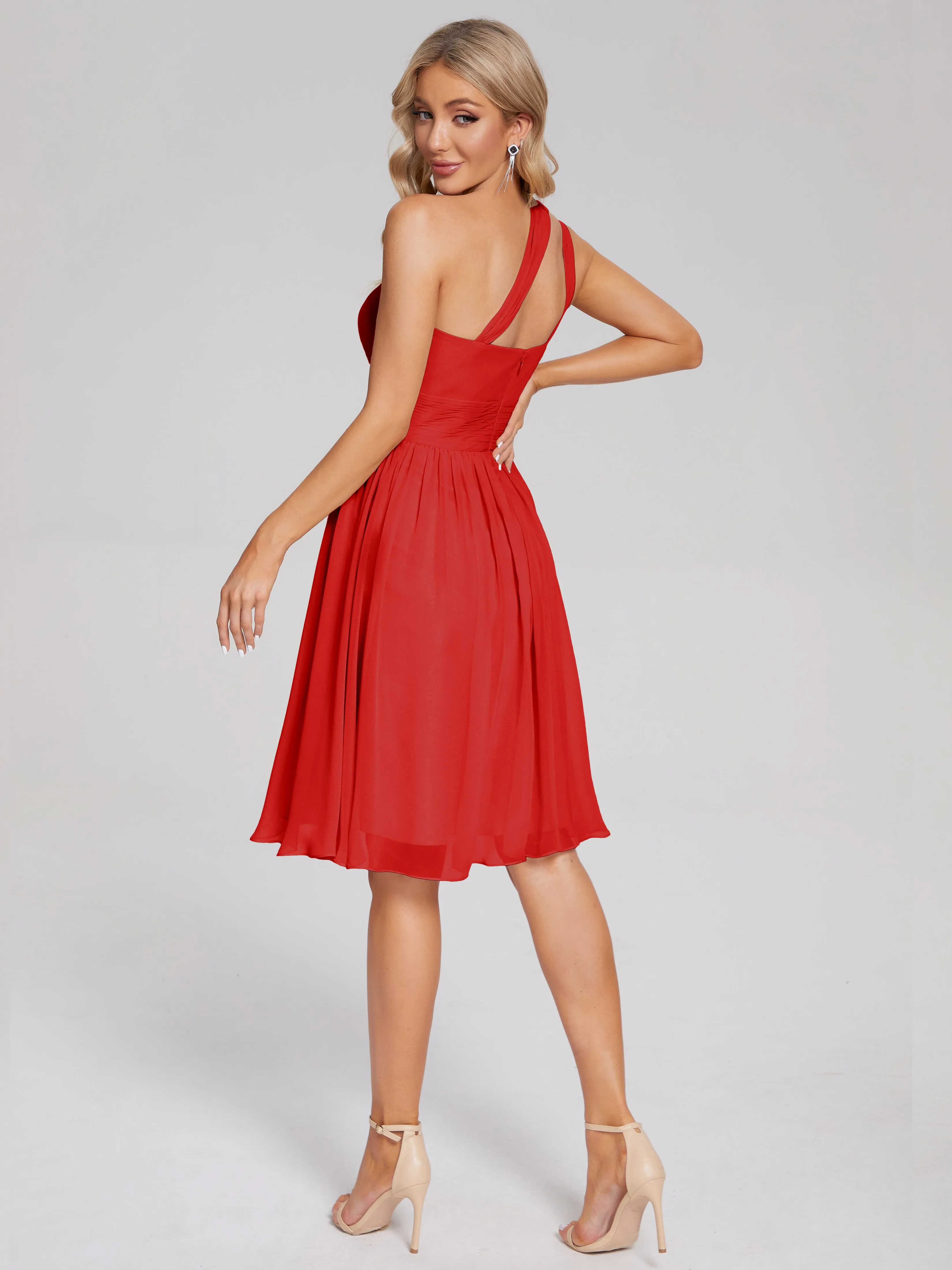 Arielle One-Shoulder Short Chiffon Bridesmaid Dresses