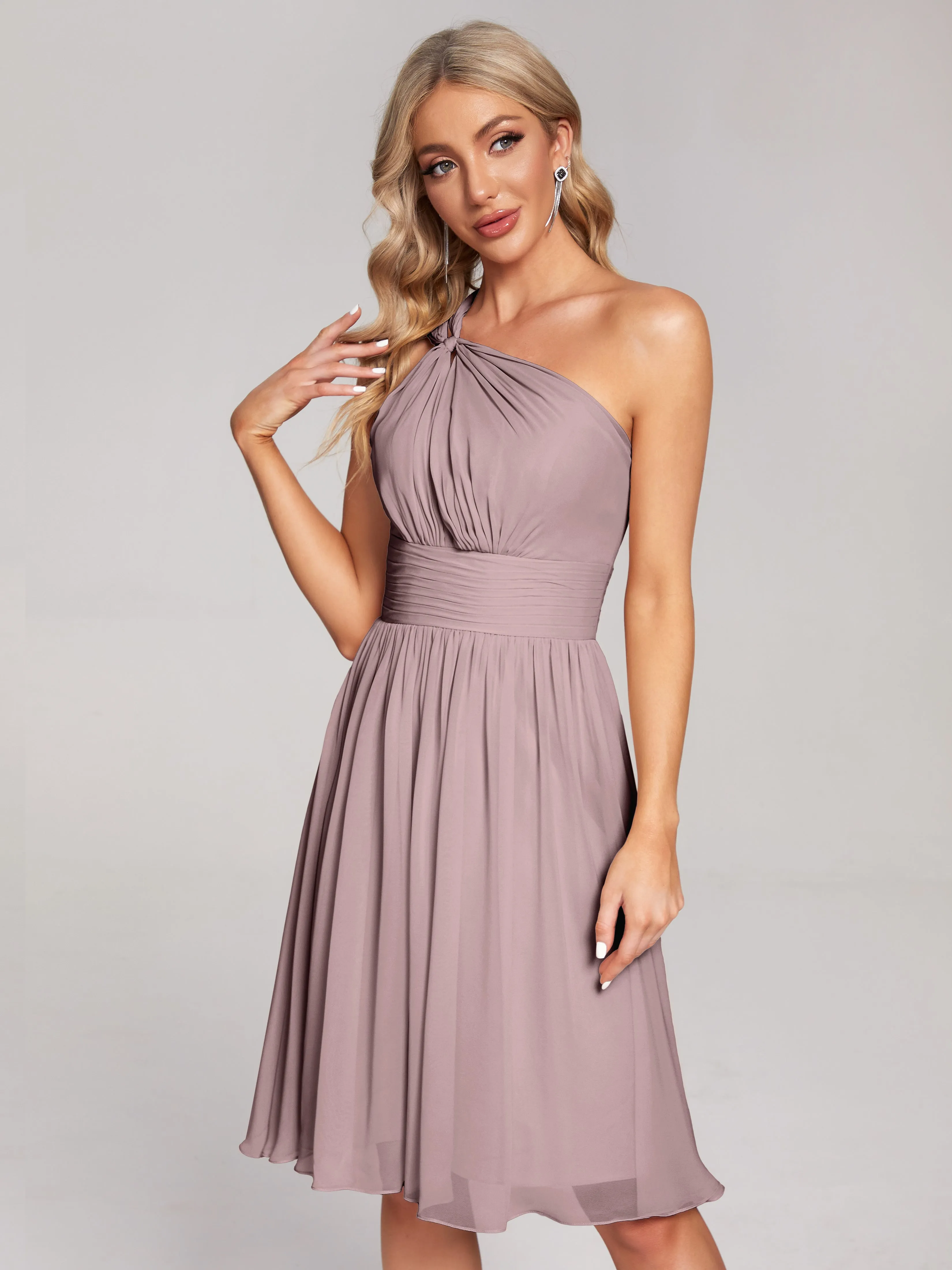 Arielle One-Shoulder Short Chiffon Bridesmaid Dresses