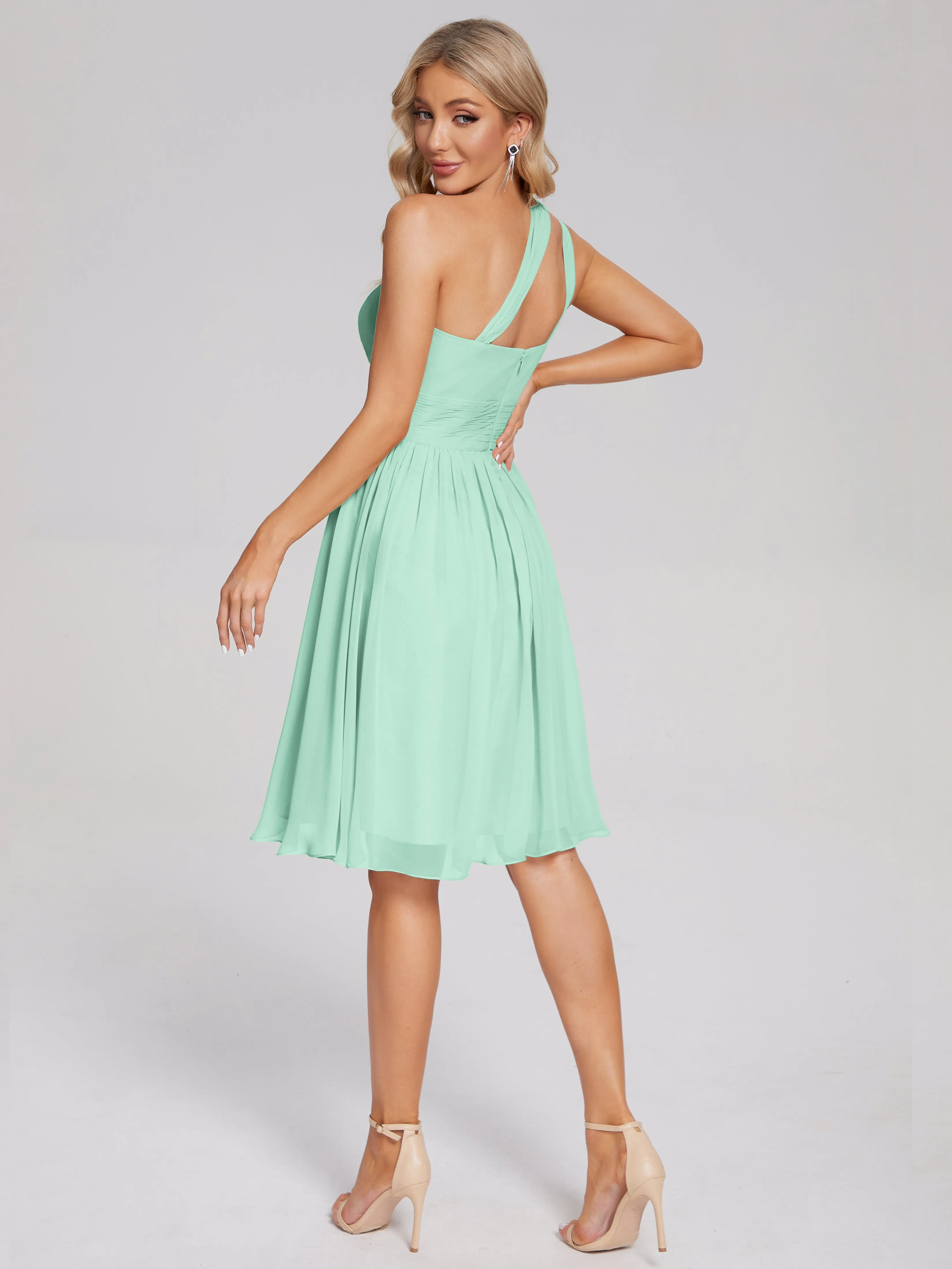 Arielle One-Shoulder Short Chiffon Bridesmaid Dresses