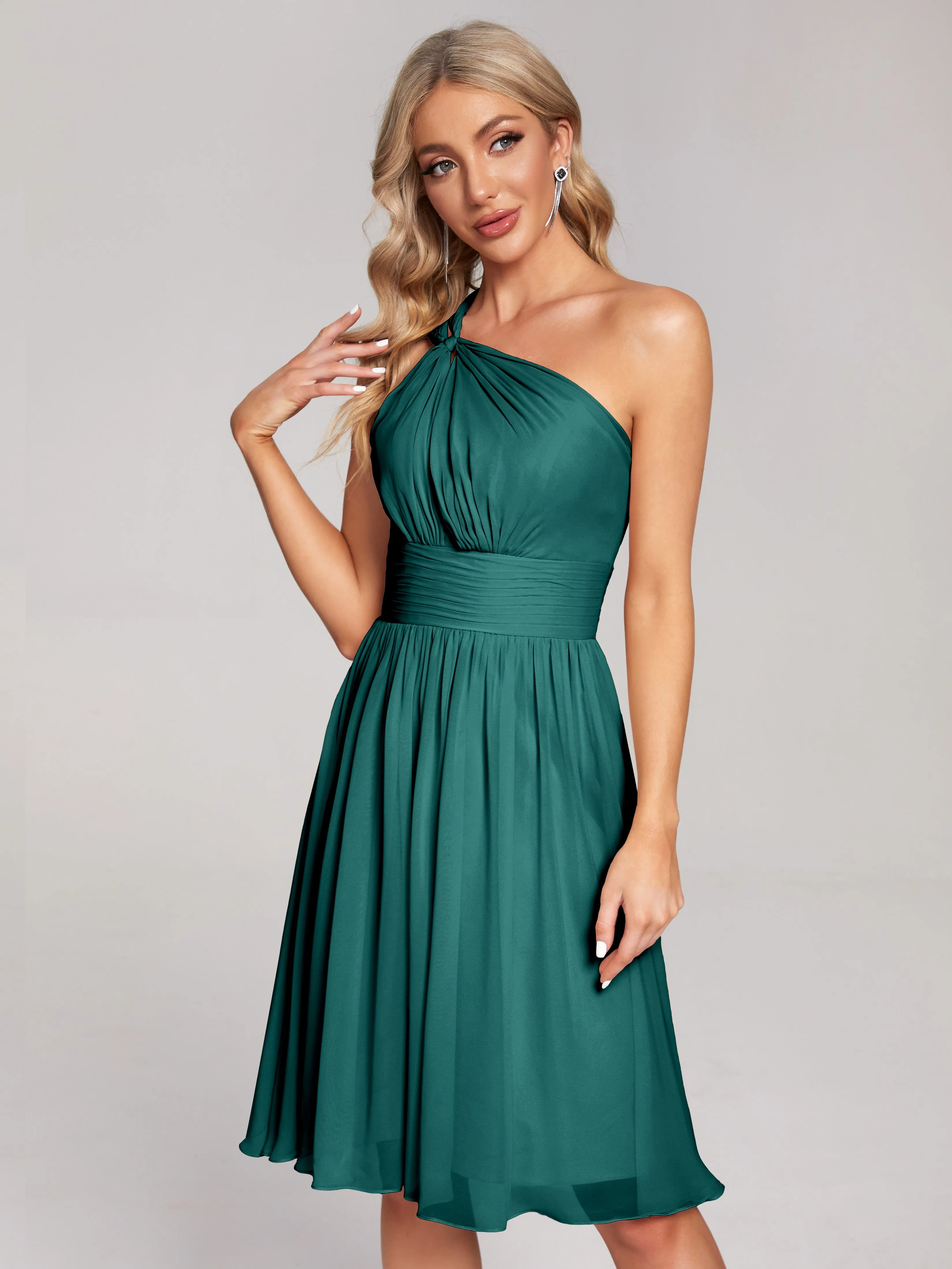 Arielle One-Shoulder Short Chiffon Bridesmaid Dresses