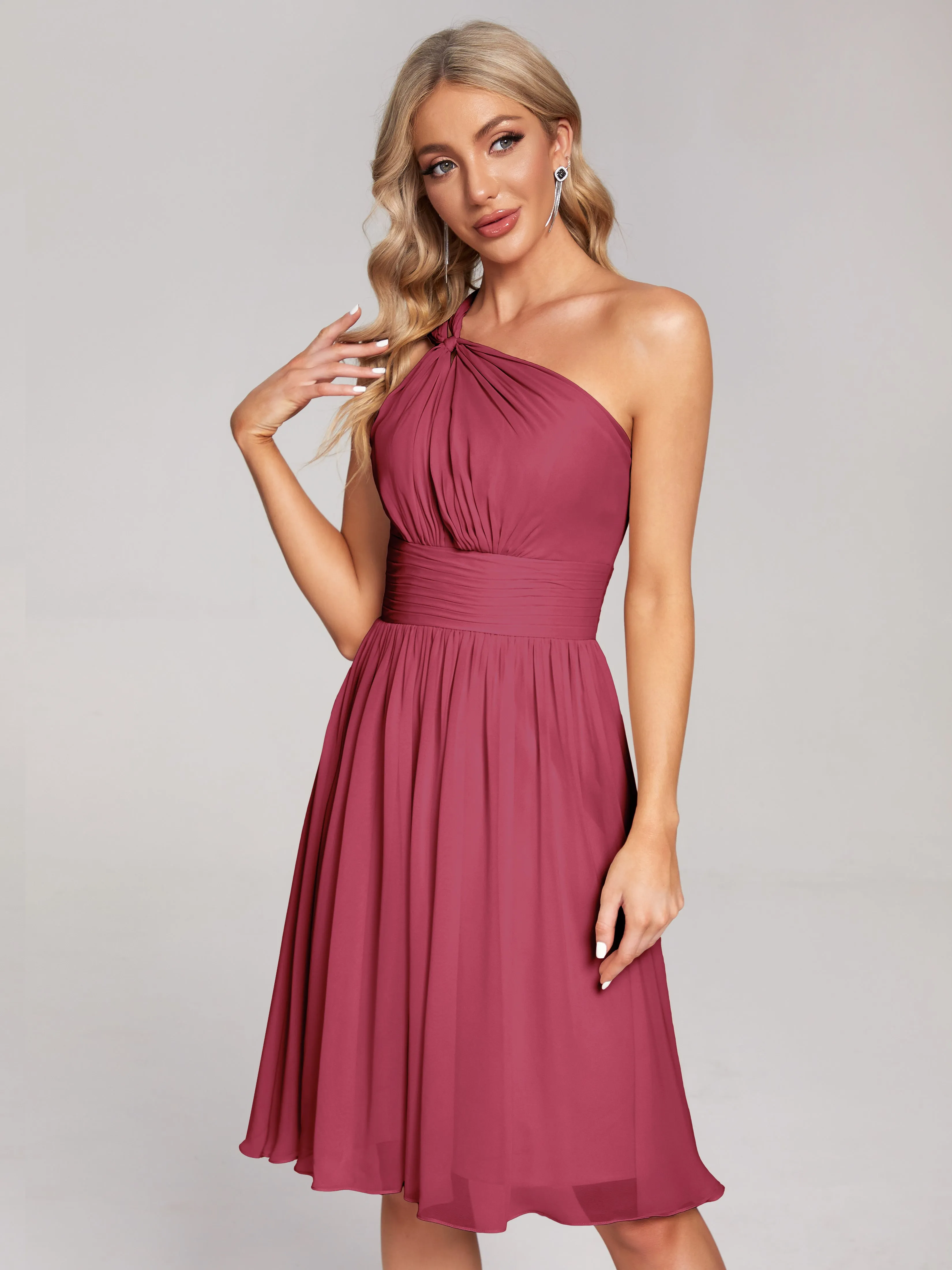 Arielle One-Shoulder Short Chiffon Bridesmaid Dresses