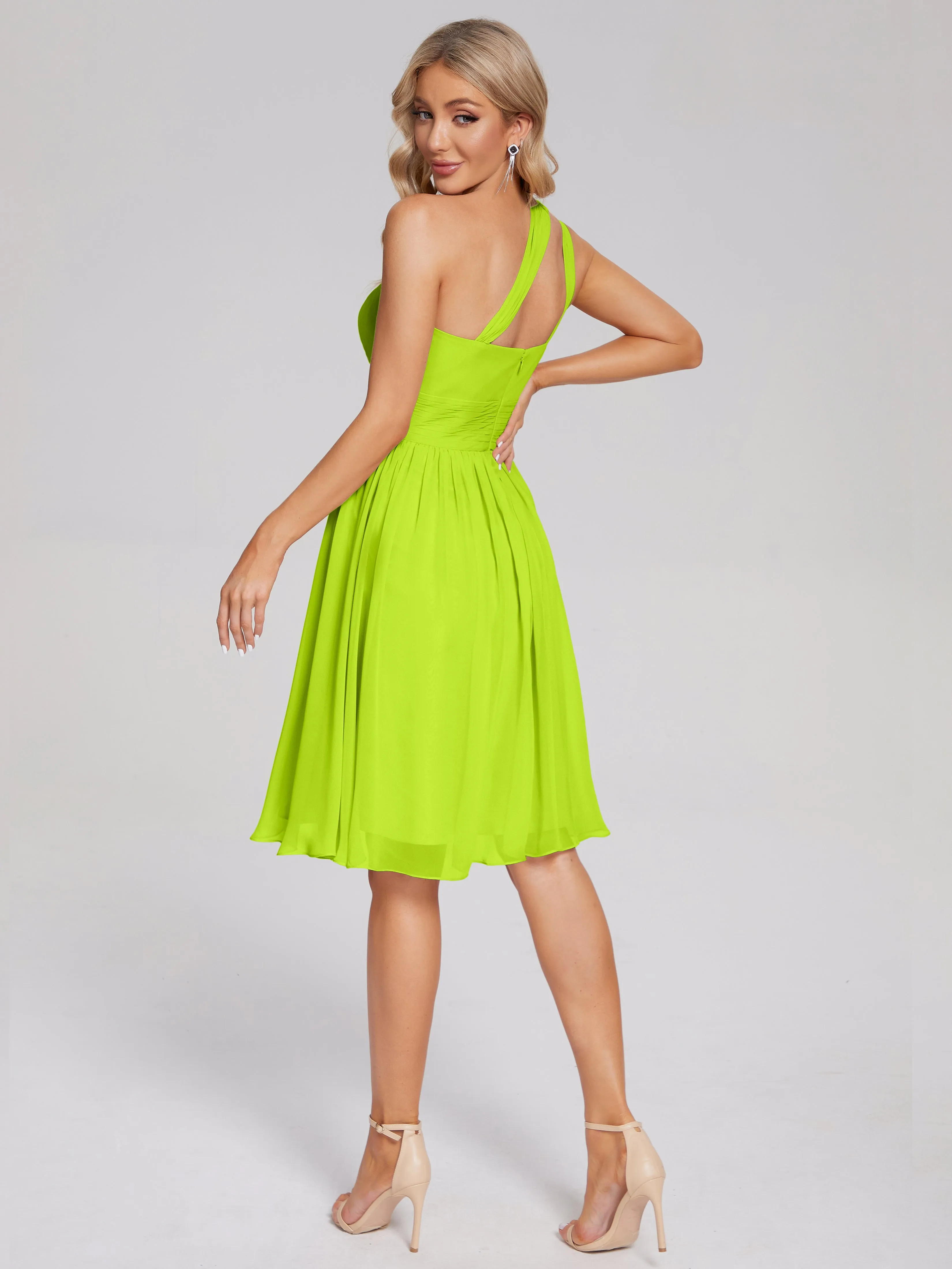 Arielle One-Shoulder Short Chiffon Bridesmaid Dresses