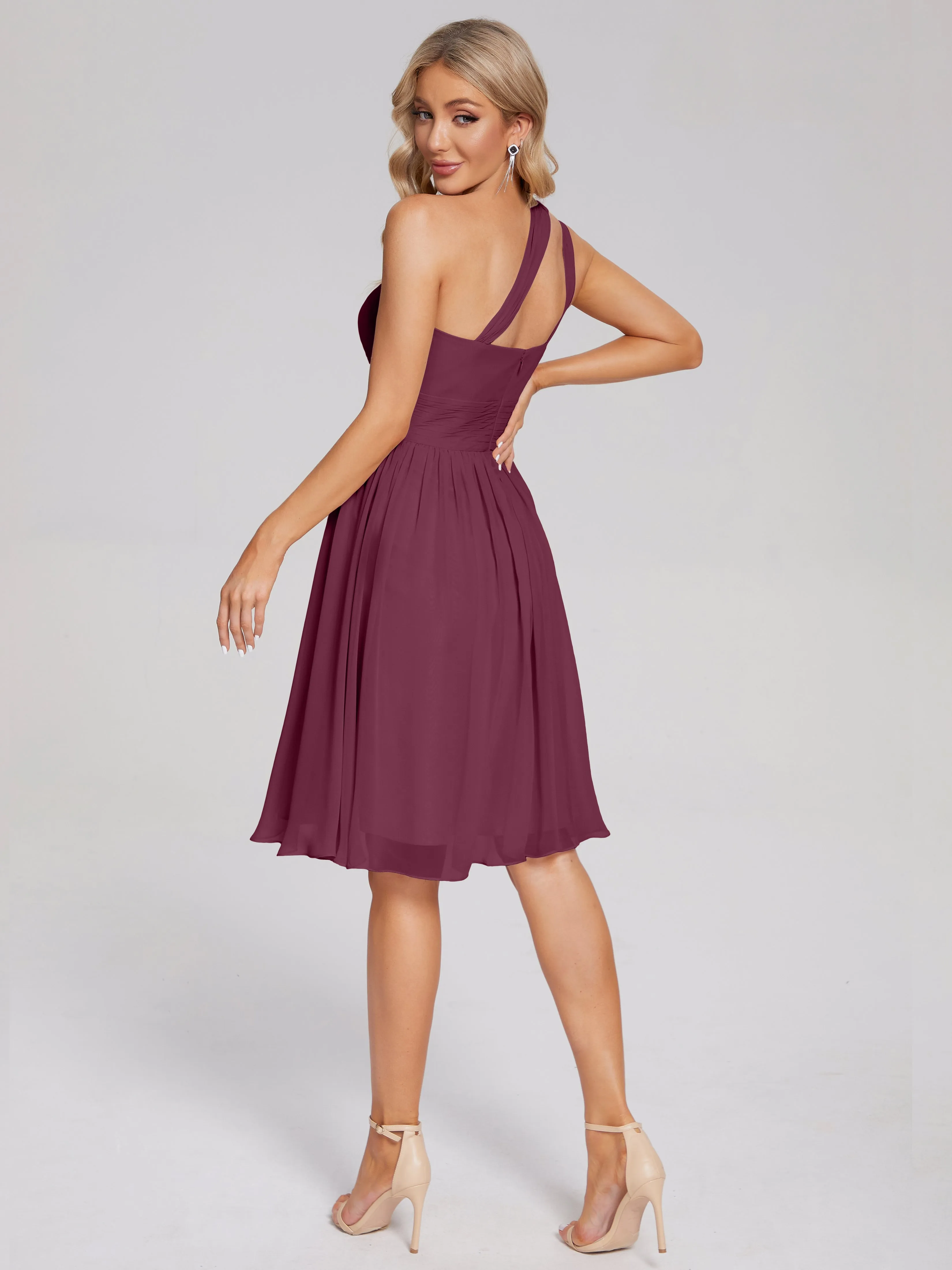 Arielle One-Shoulder Short Chiffon Bridesmaid Dresses