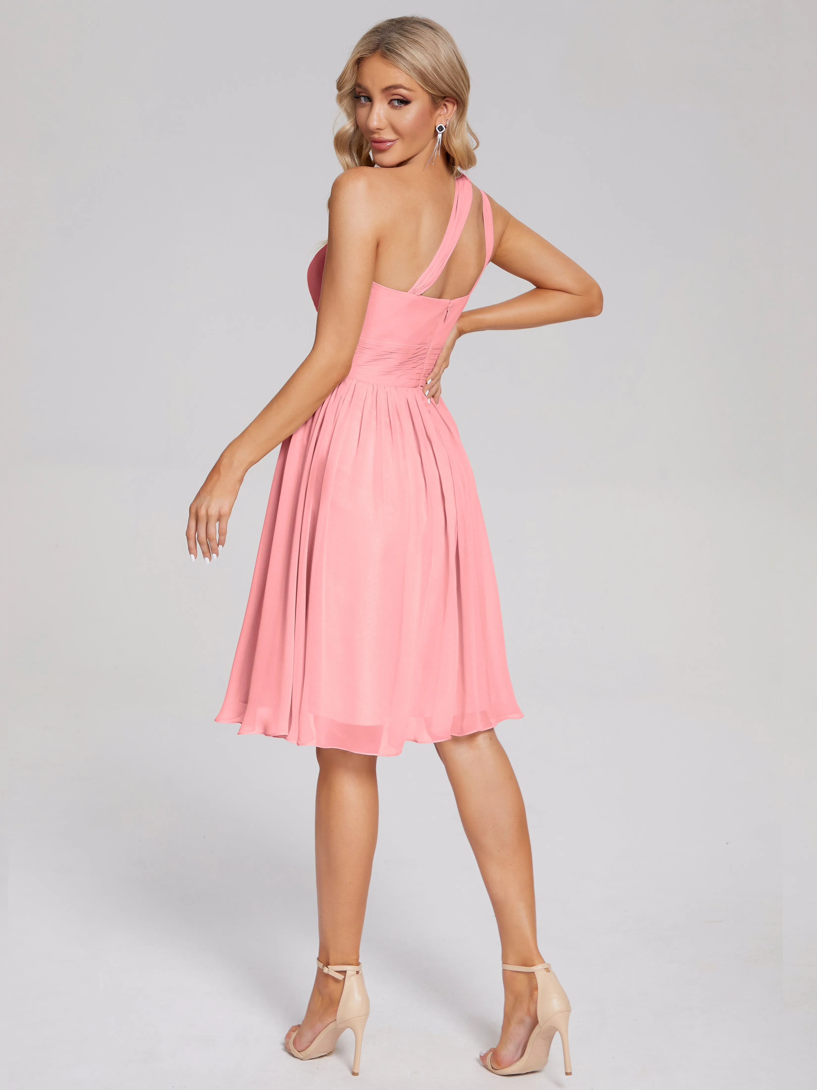 Arielle One-Shoulder Short Chiffon Bridesmaid Dresses