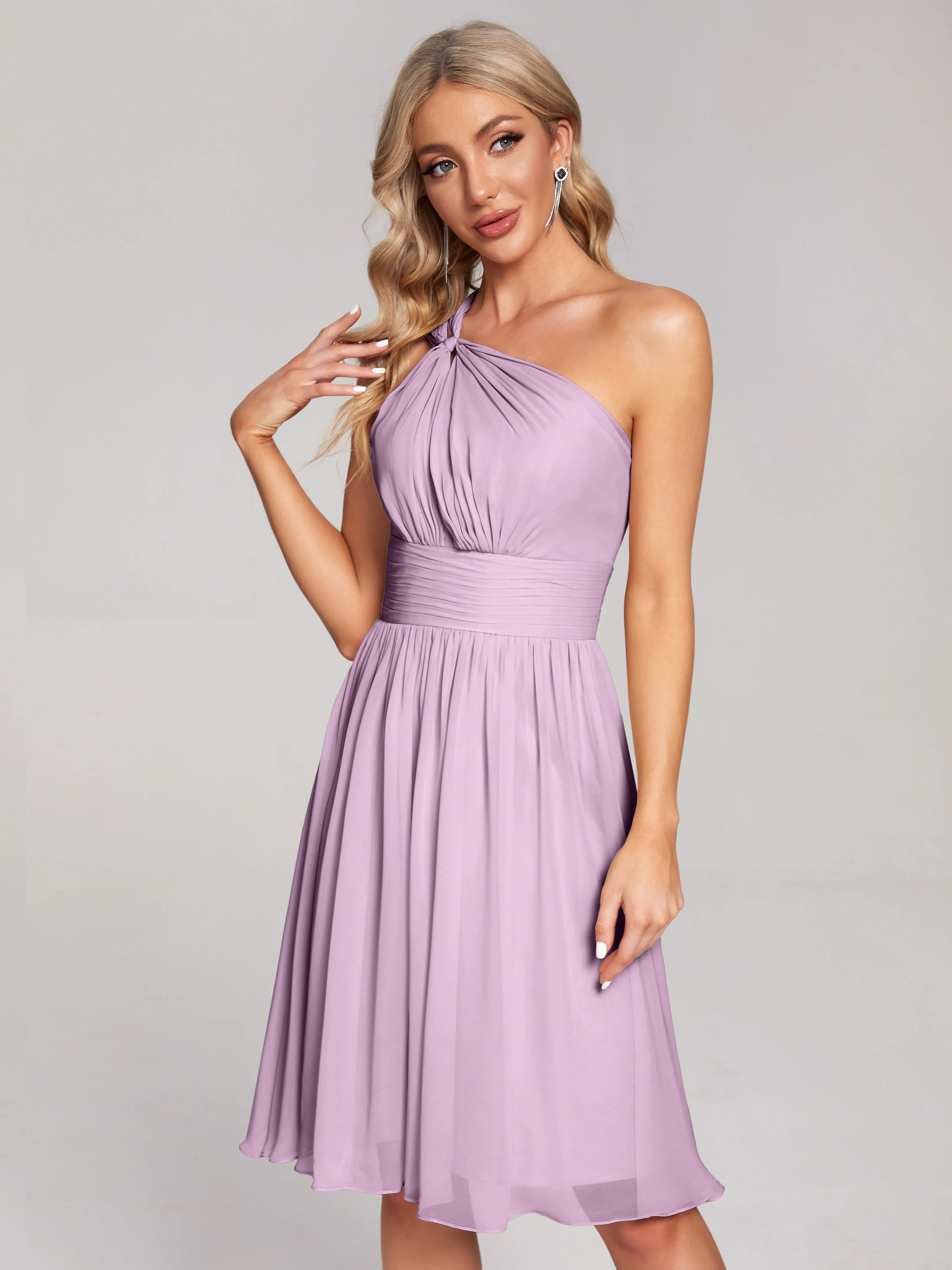 Arielle One-Shoulder Short Chiffon Bridesmaid Dresses