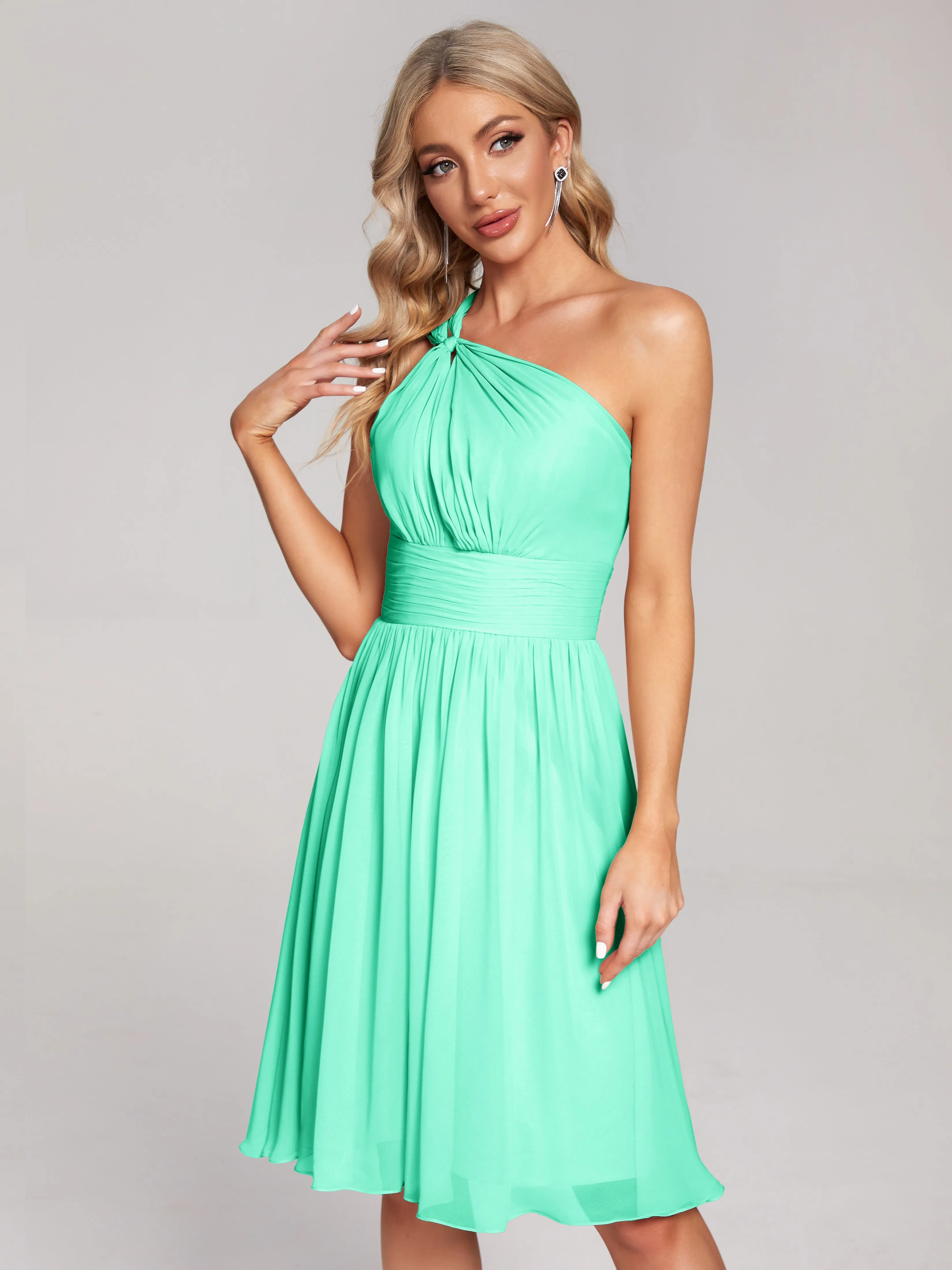 Arielle One-Shoulder Short Chiffon Bridesmaid Dresses