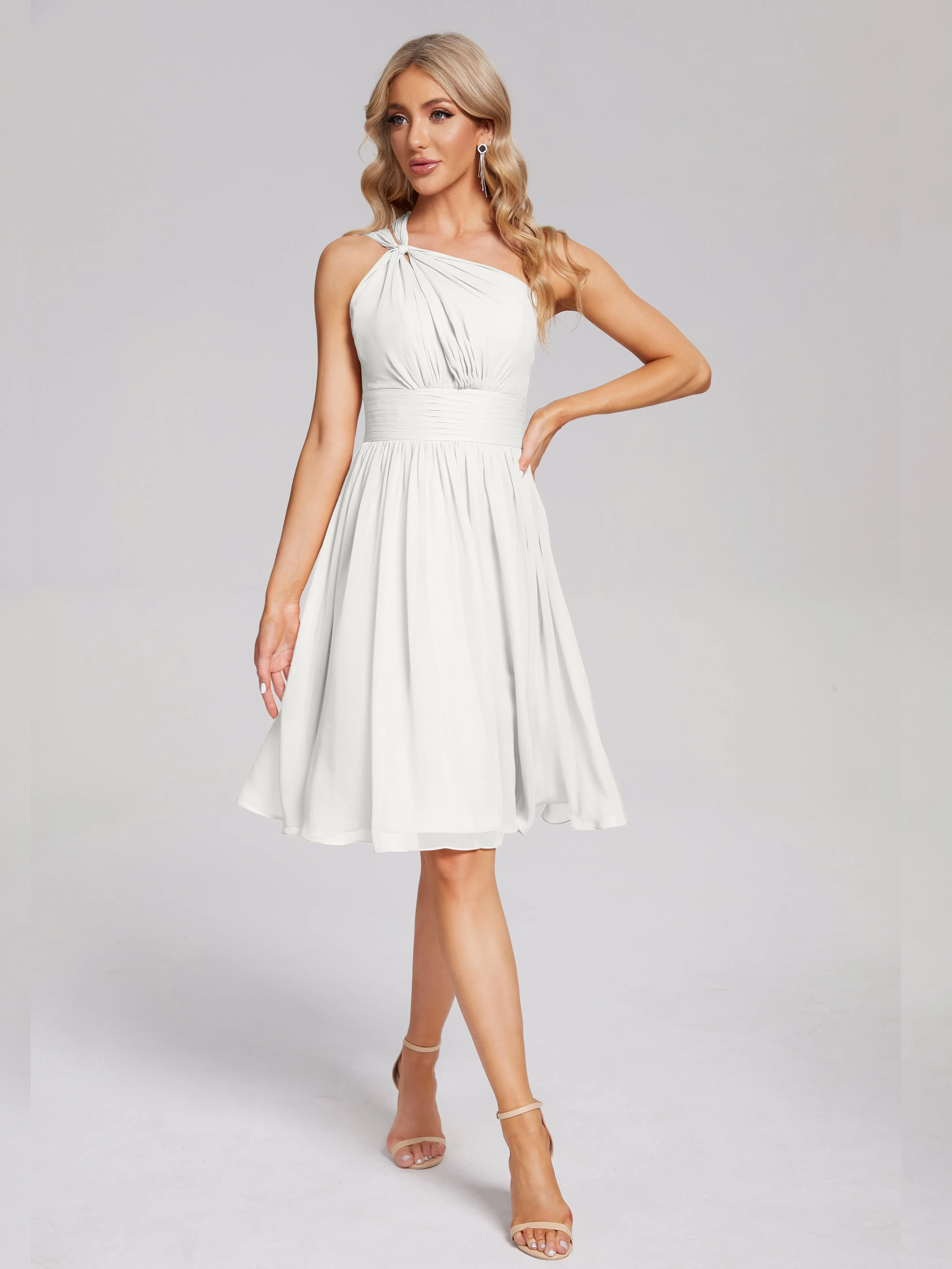 Arielle One-Shoulder Short Chiffon Bridesmaid Dresses