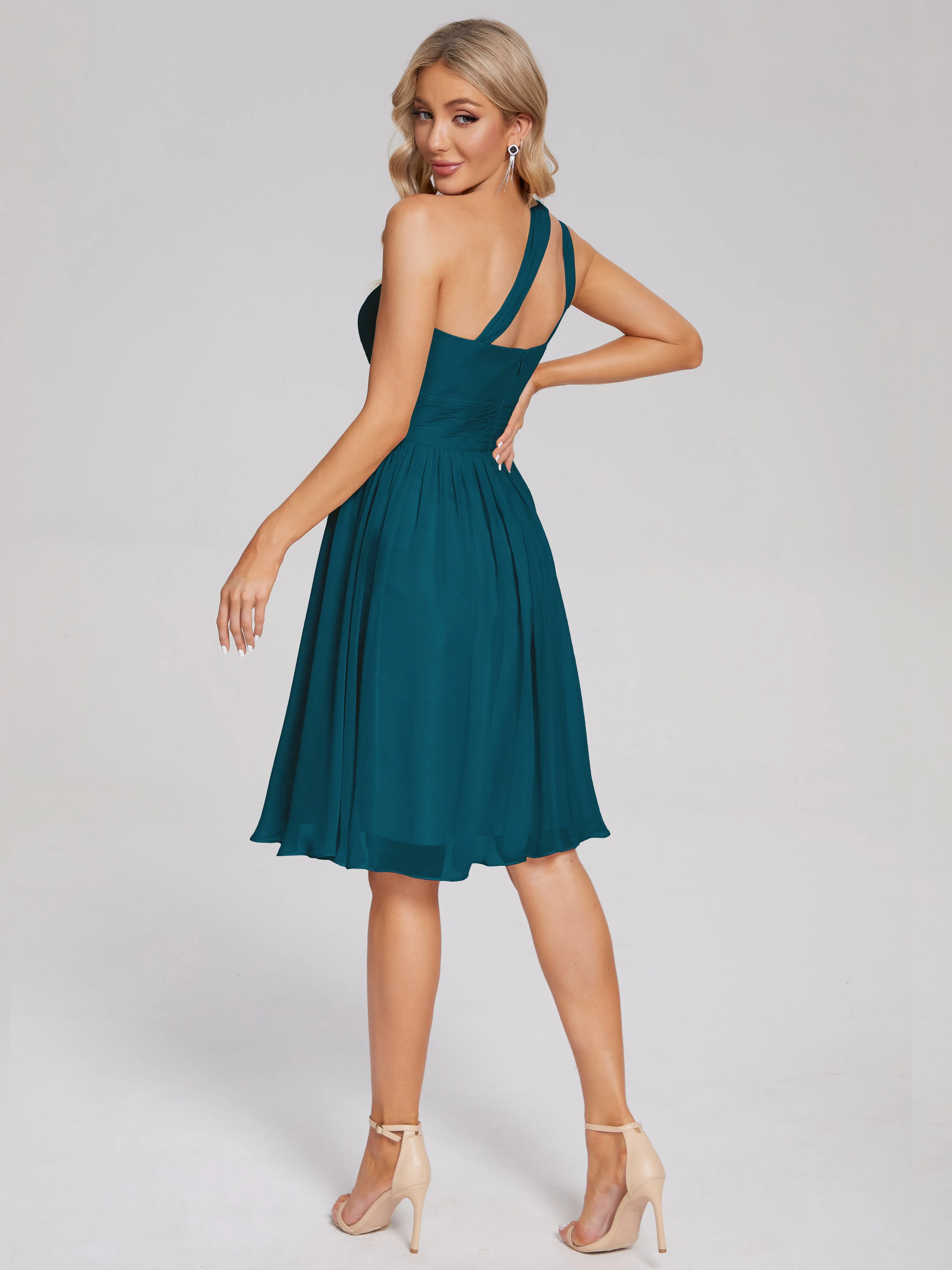 Arielle One-Shoulder Short Chiffon Bridesmaid Dresses