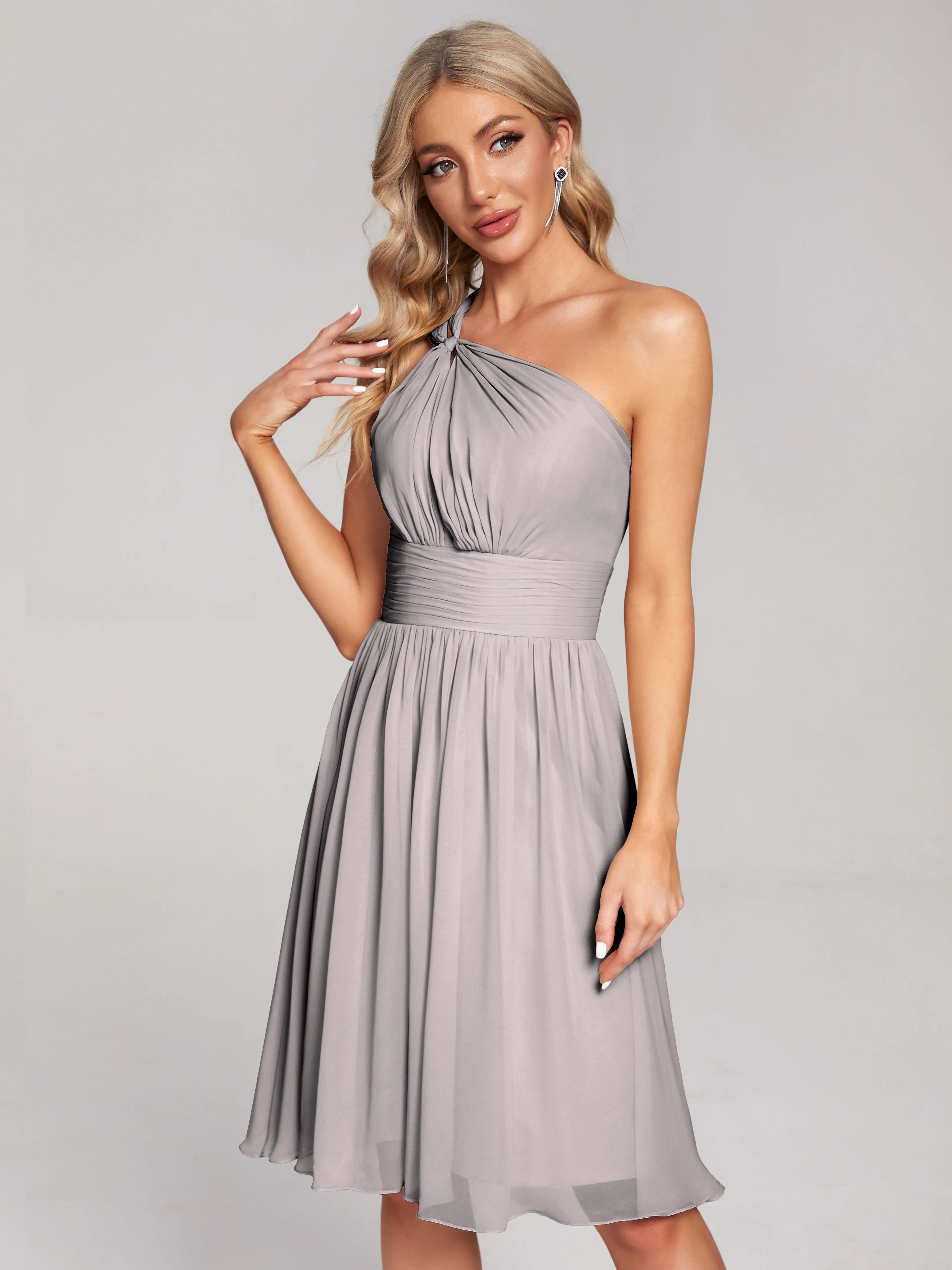 Arielle One-Shoulder Short Chiffon Bridesmaid Dresses