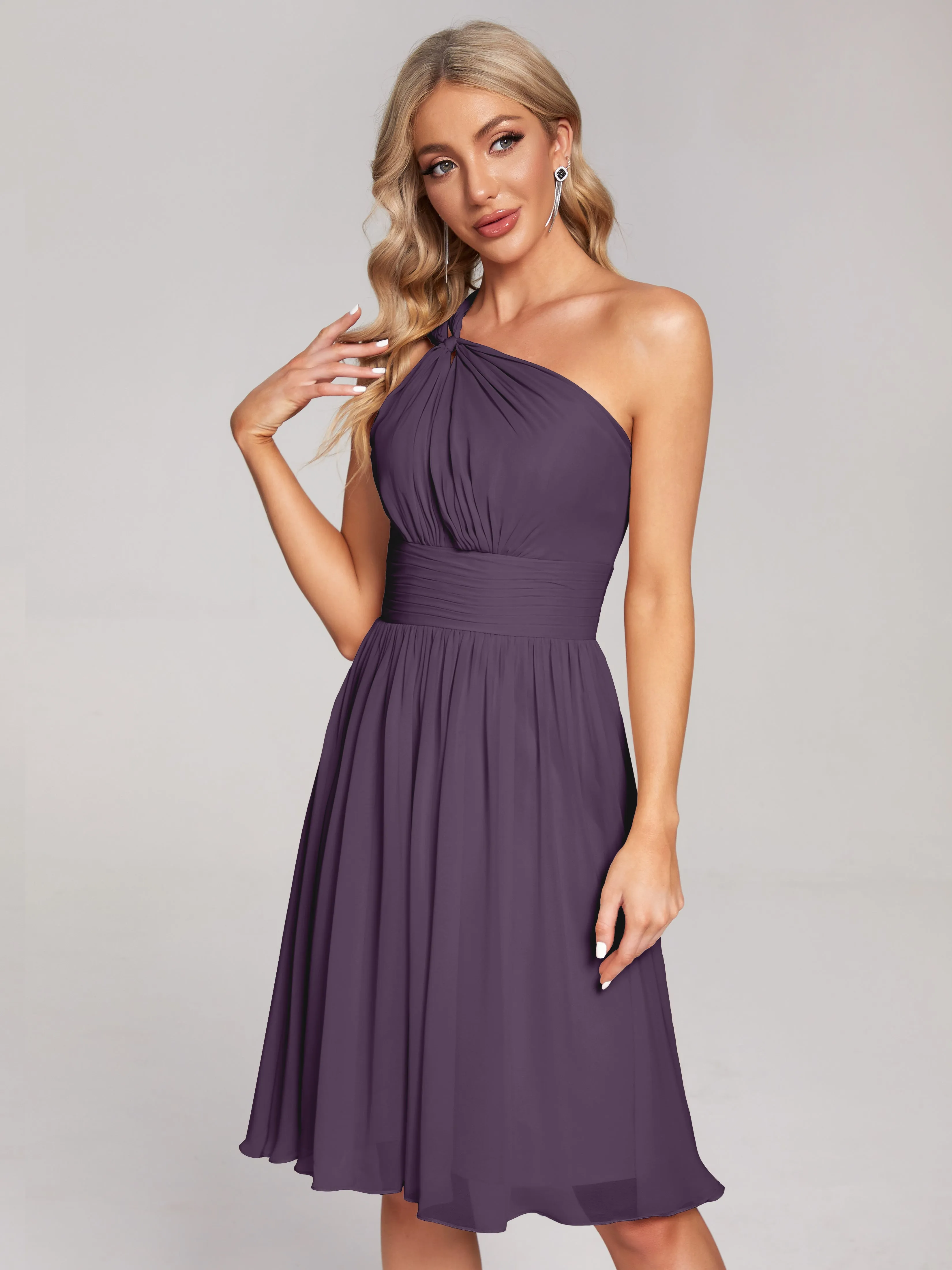 Arielle One-Shoulder Short Chiffon Bridesmaid Dresses