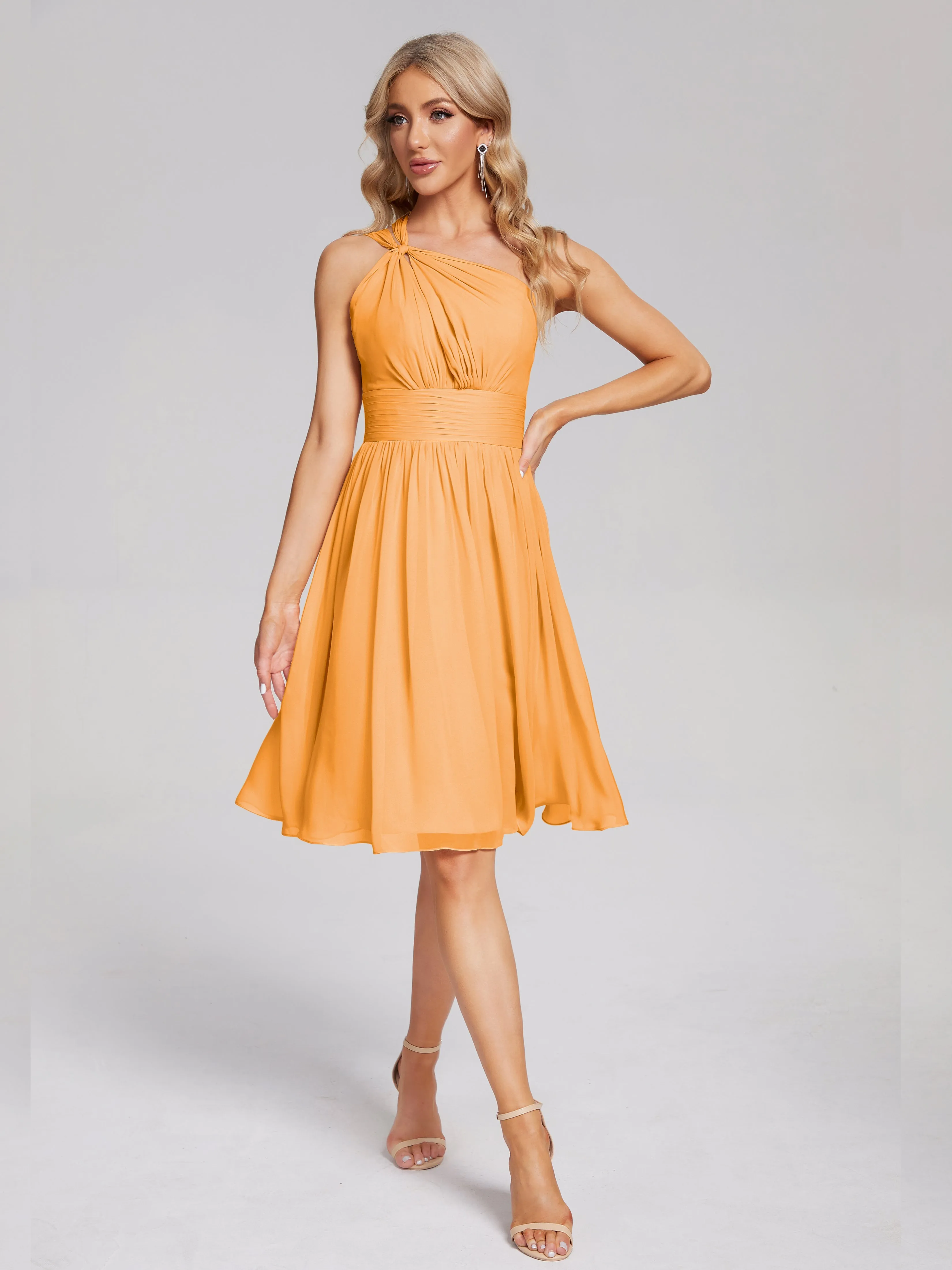Arielle One-Shoulder Short Chiffon Bridesmaid Dresses