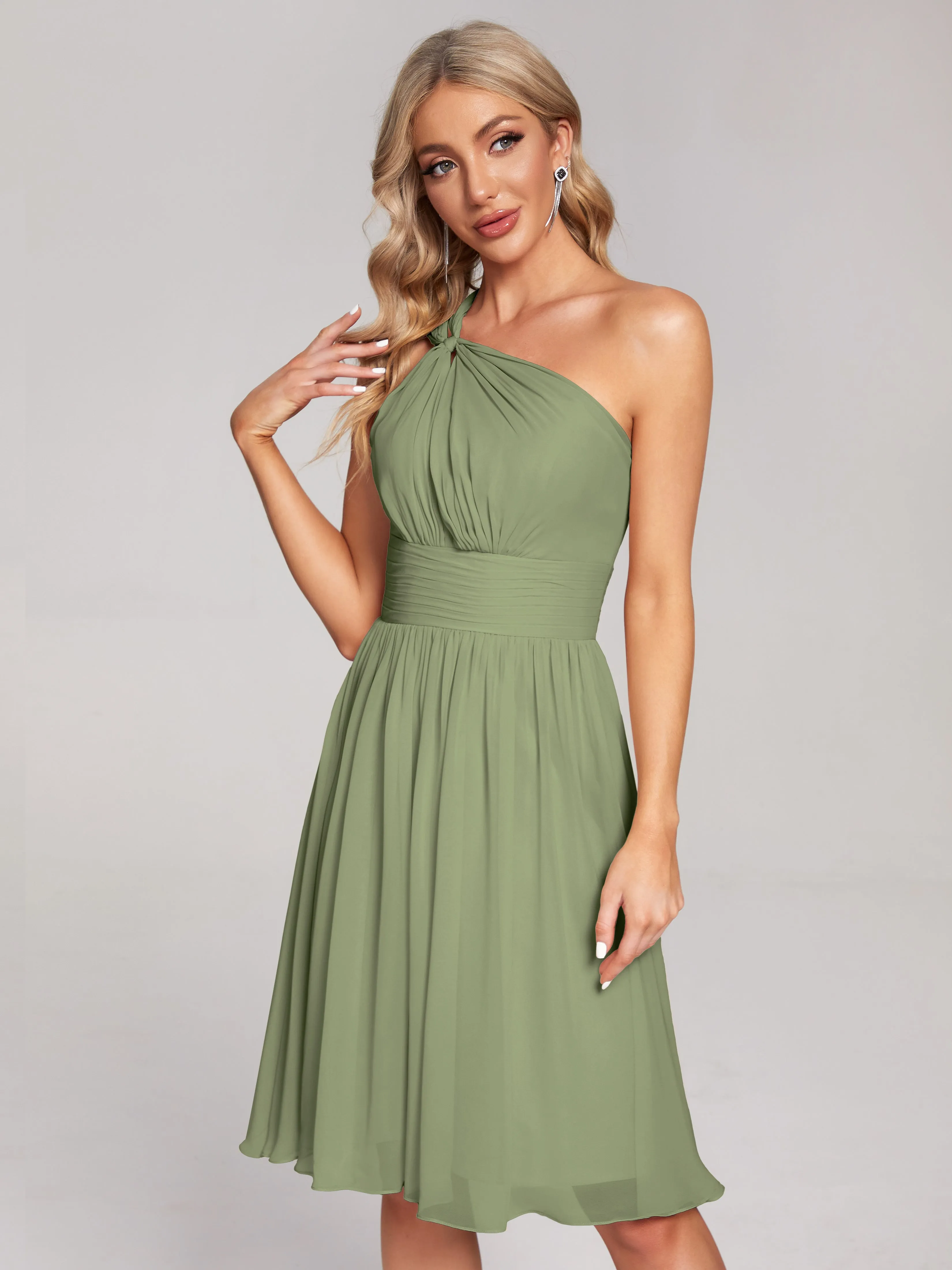 Arielle One-Shoulder Short Chiffon Bridesmaid Dresses