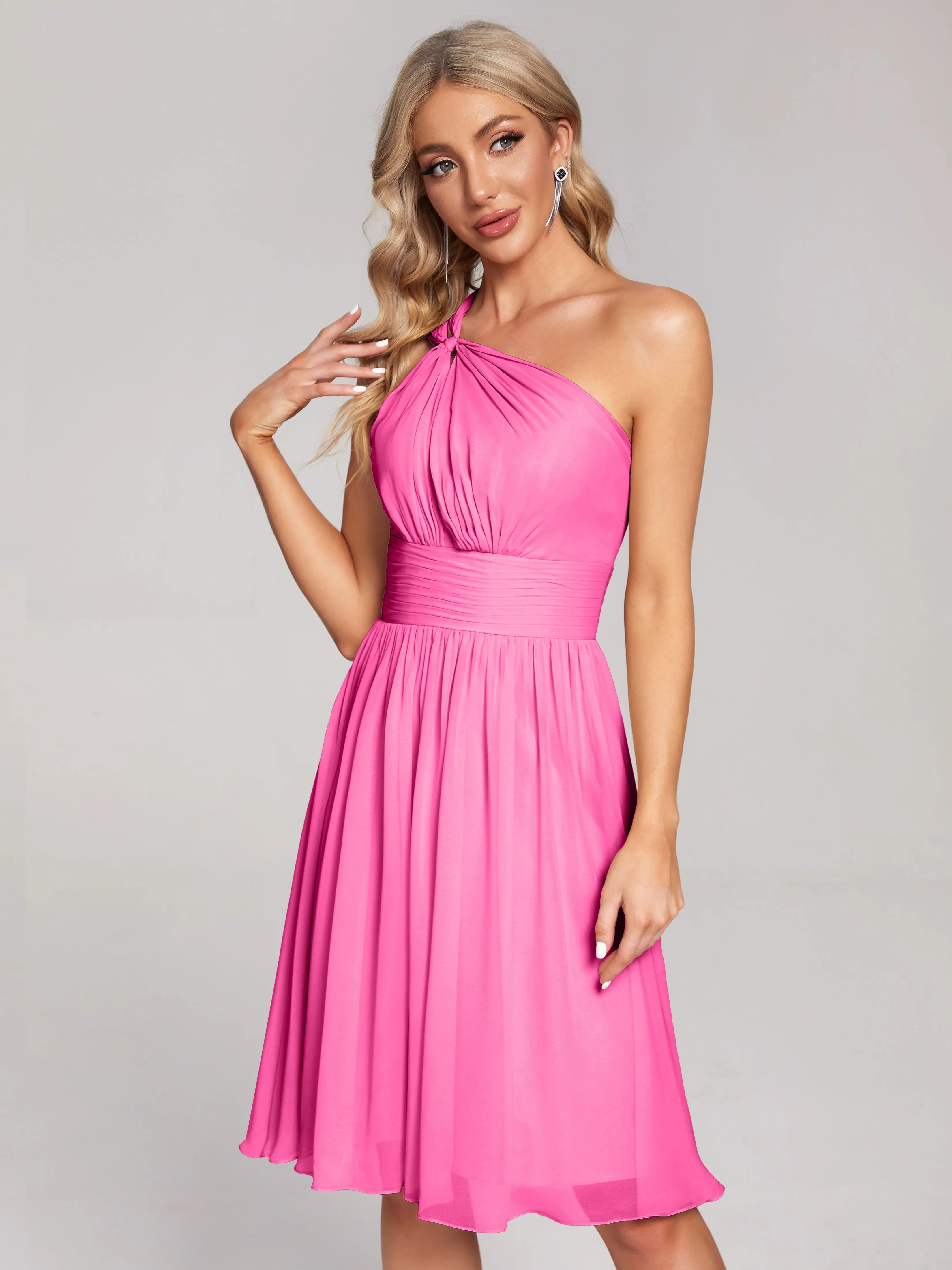 Arielle One-Shoulder Short Chiffon Bridesmaid Dresses
