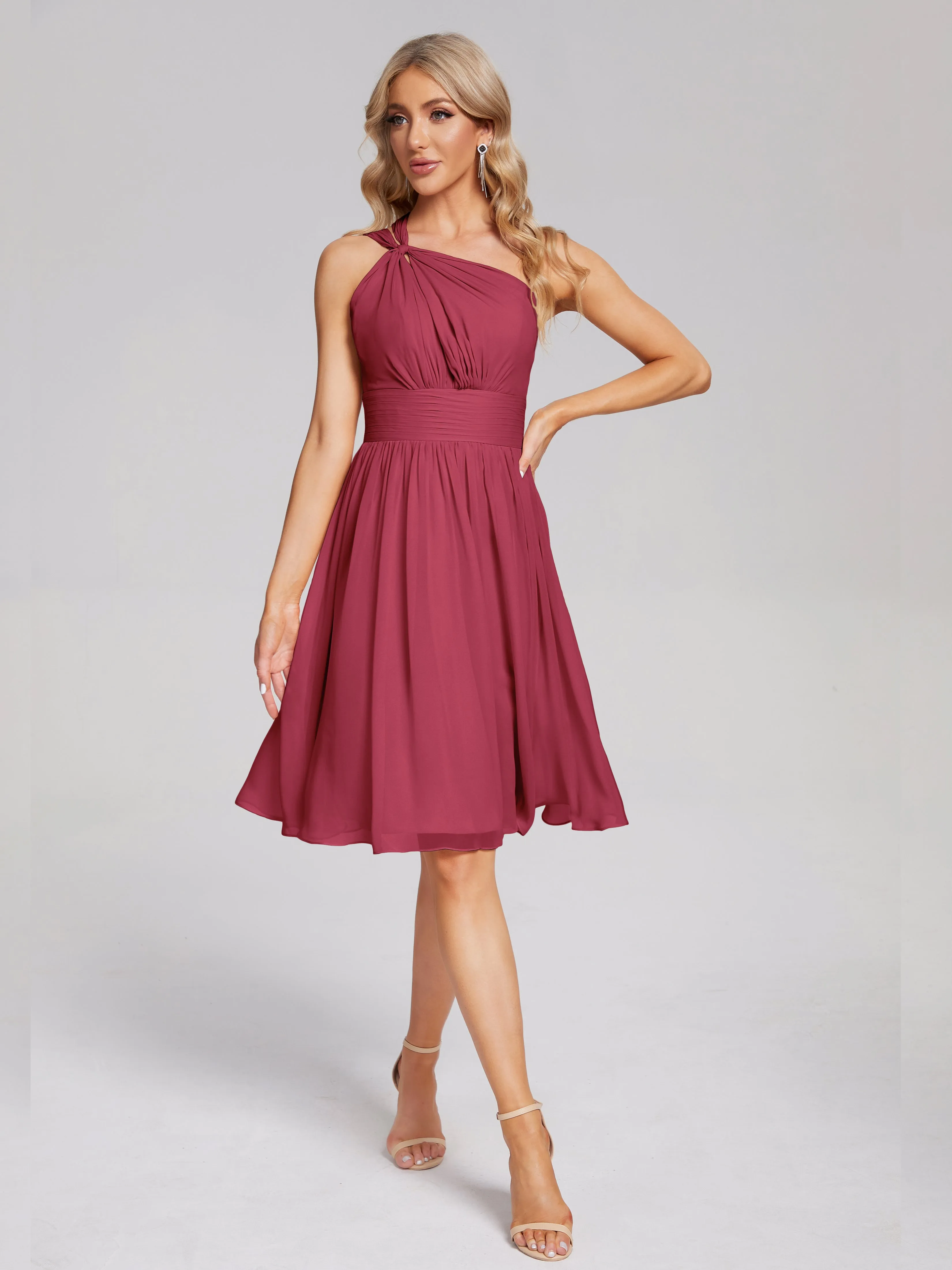 Arielle One-Shoulder Short Chiffon Bridesmaid Dresses