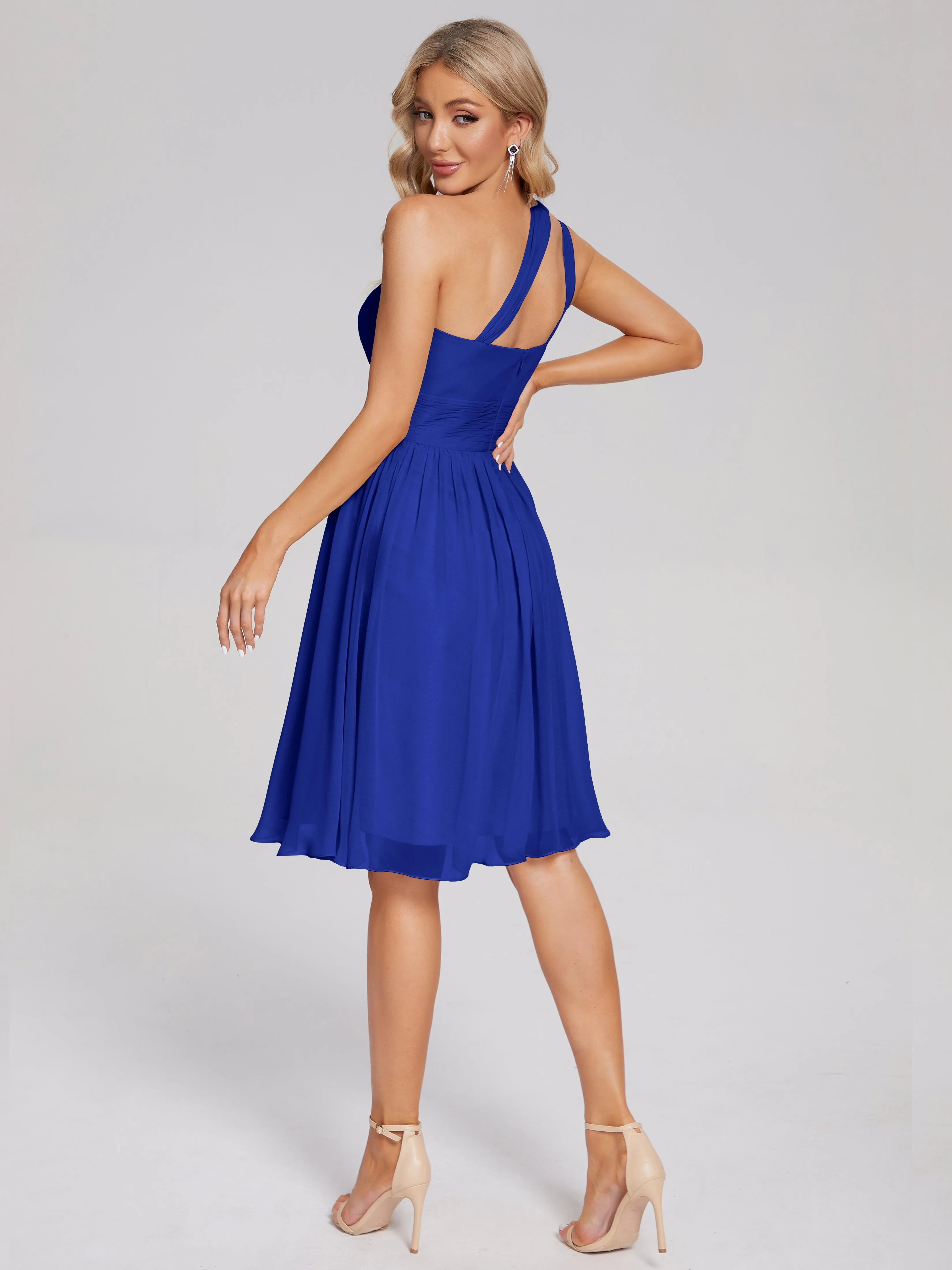 Arielle One-Shoulder Short Chiffon Bridesmaid Dresses