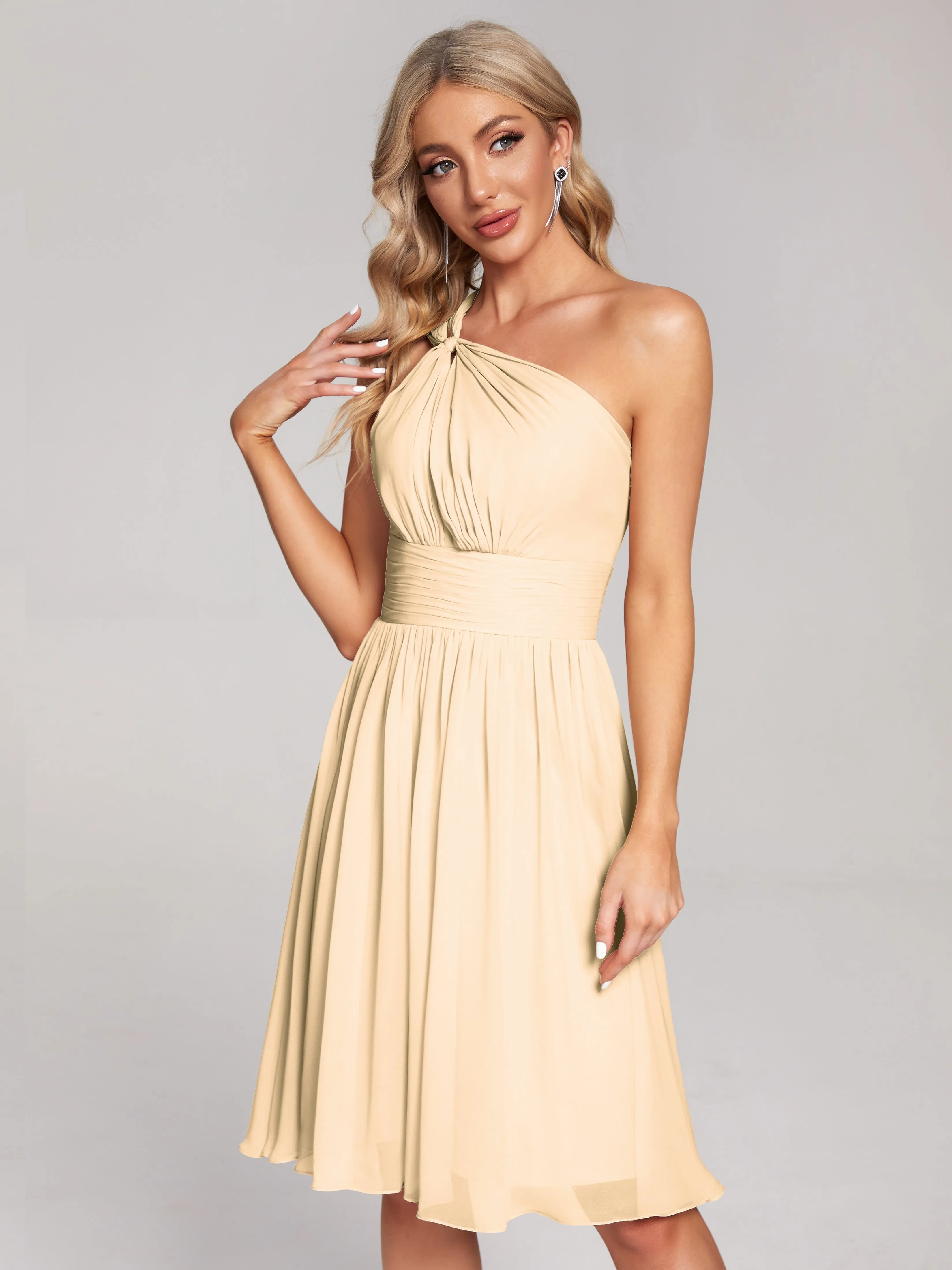 Arielle One-Shoulder Short Chiffon Bridesmaid Dresses