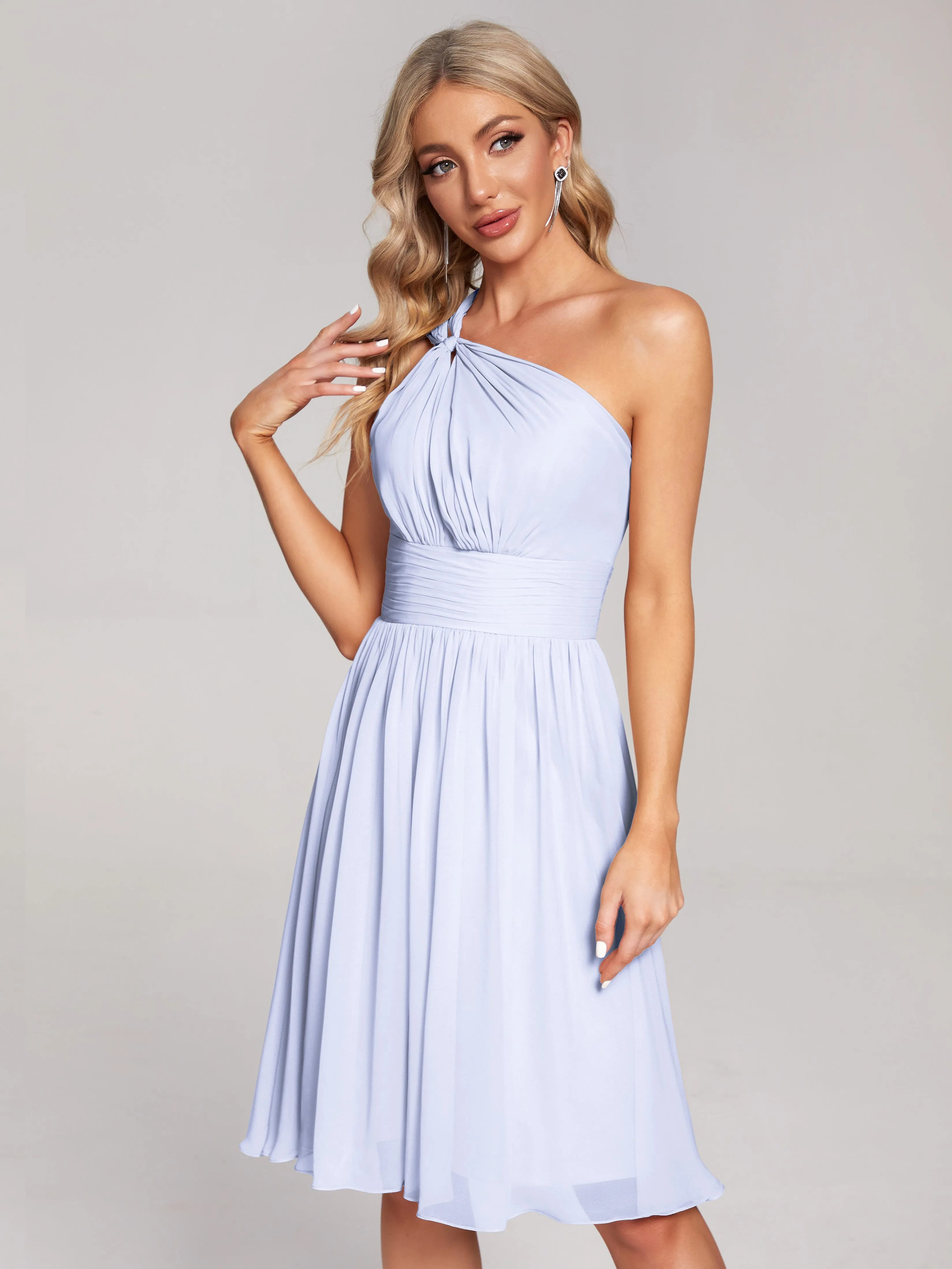 Arielle One-Shoulder Short Chiffon Bridesmaid Dresses