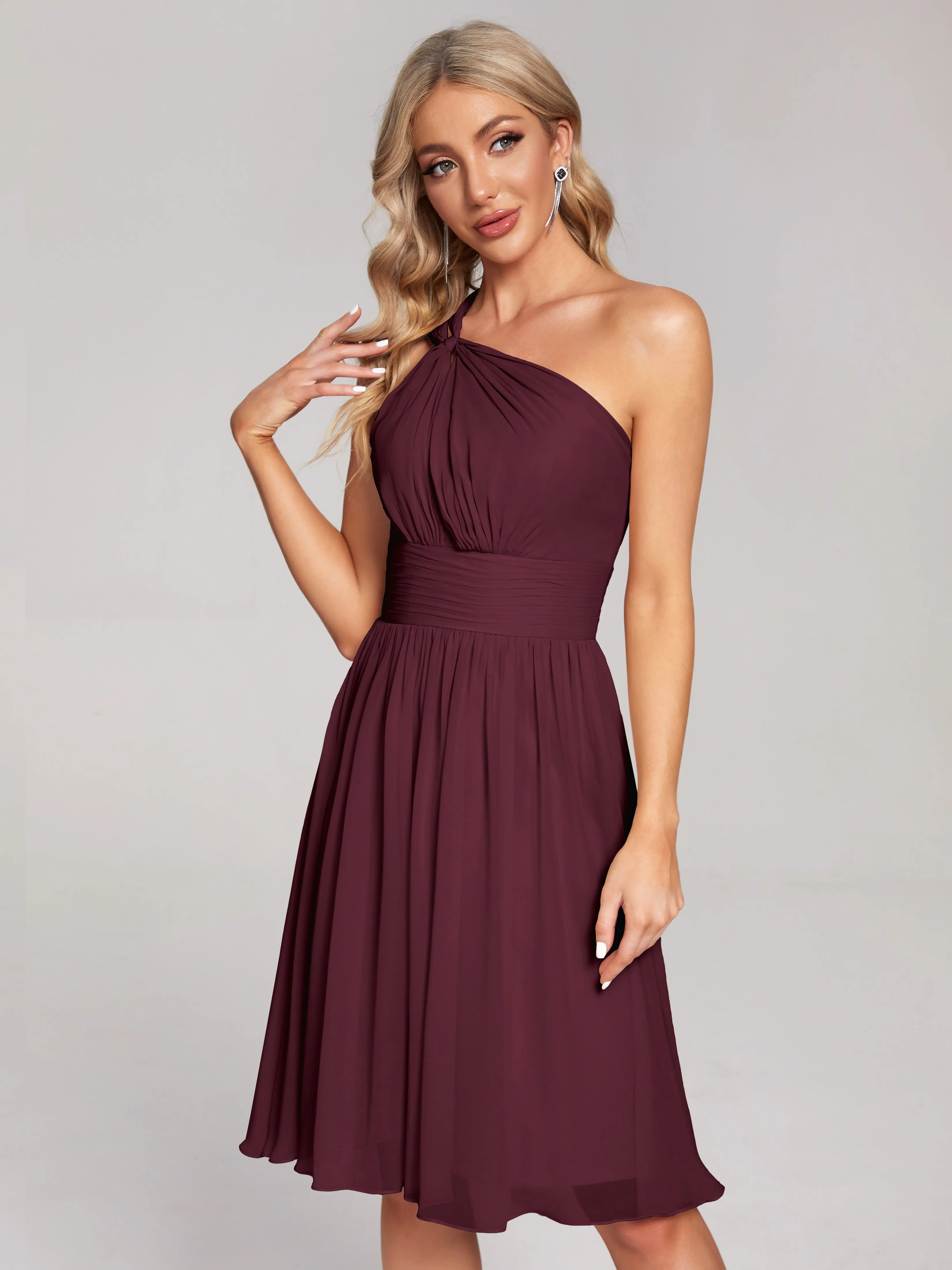 Arielle One-Shoulder Short Chiffon Bridesmaid Dresses