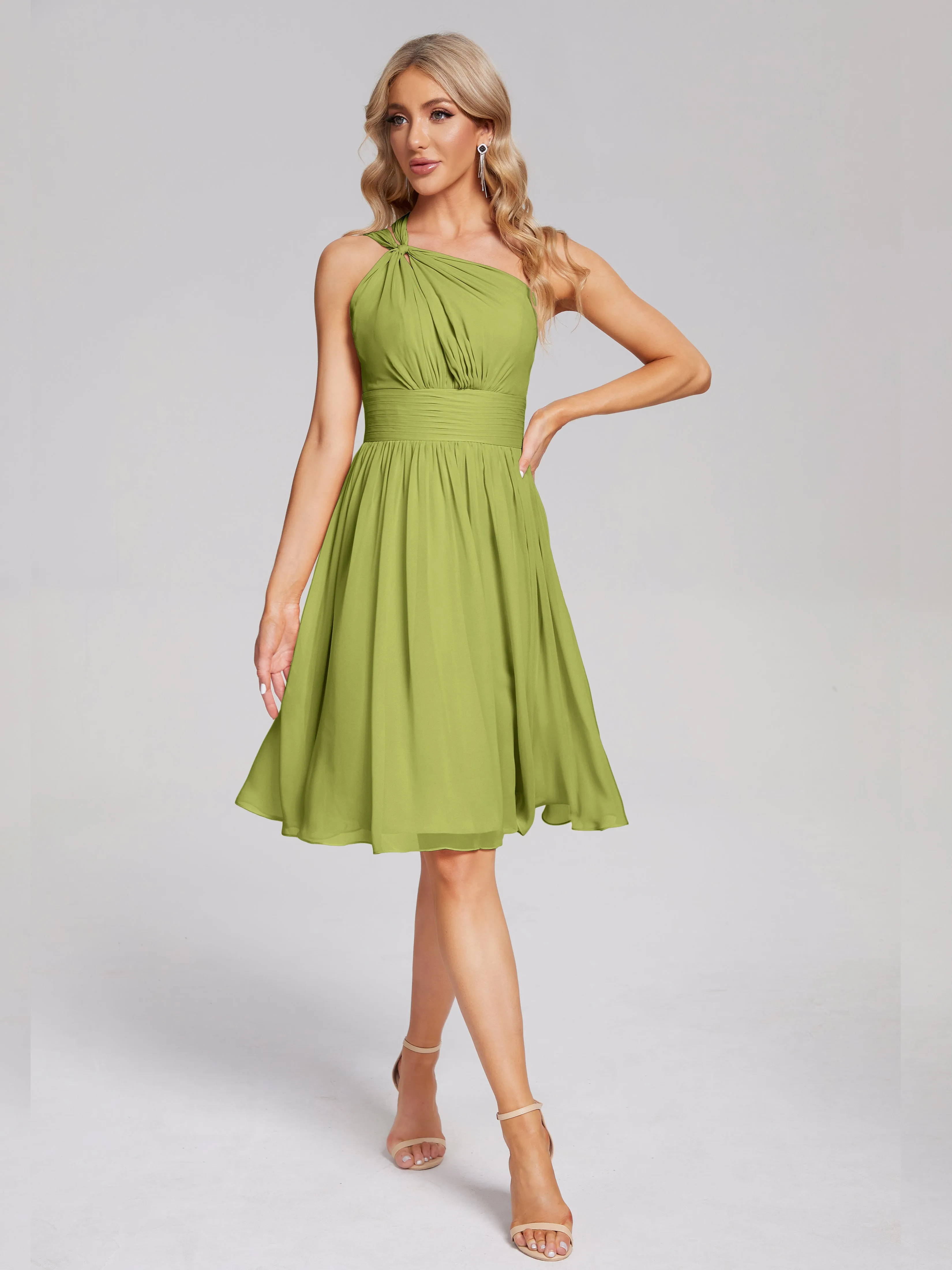Arielle One-Shoulder Short Chiffon Bridesmaid Dresses