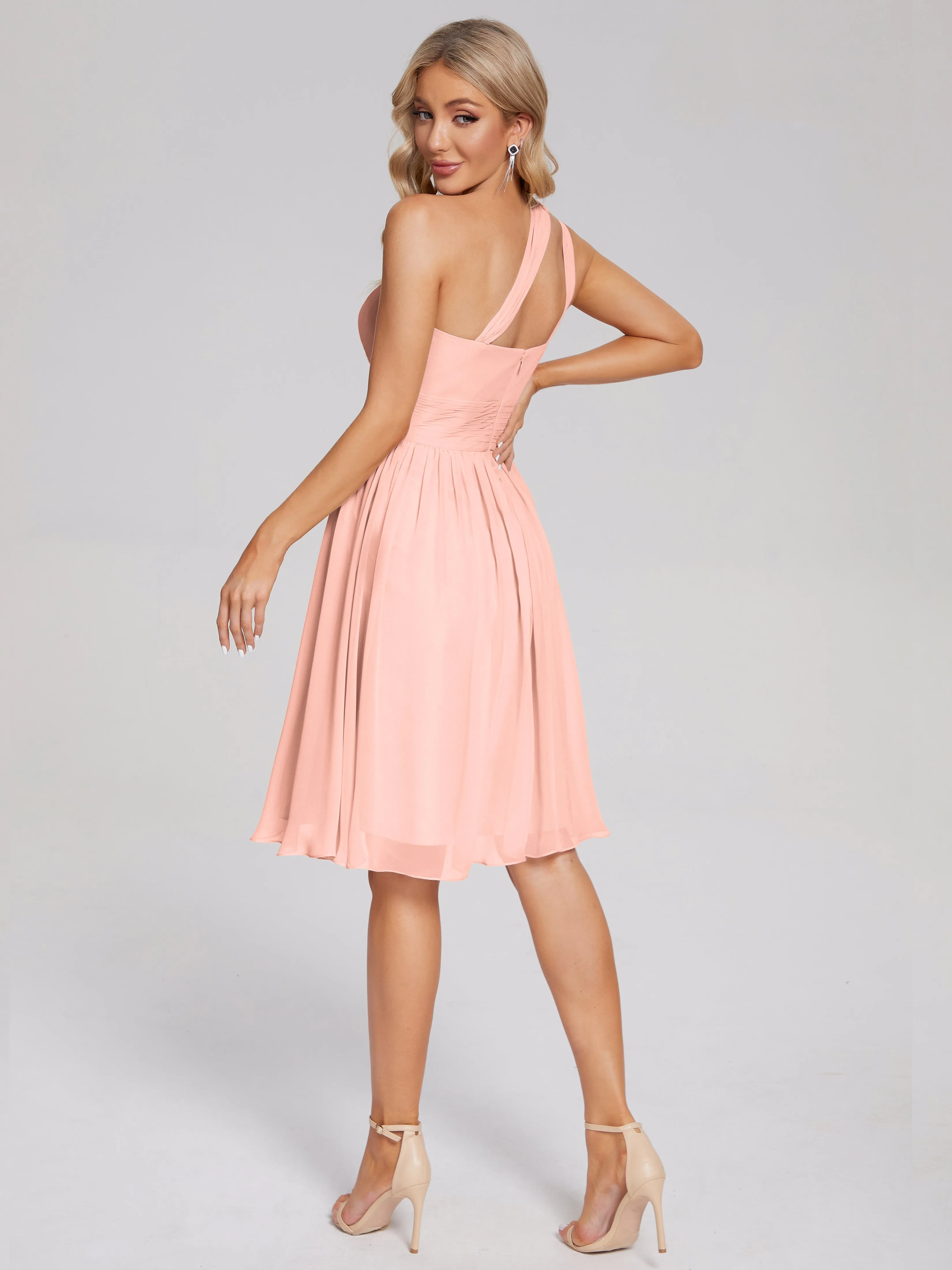 Arielle One-Shoulder Short Chiffon Bridesmaid Dresses