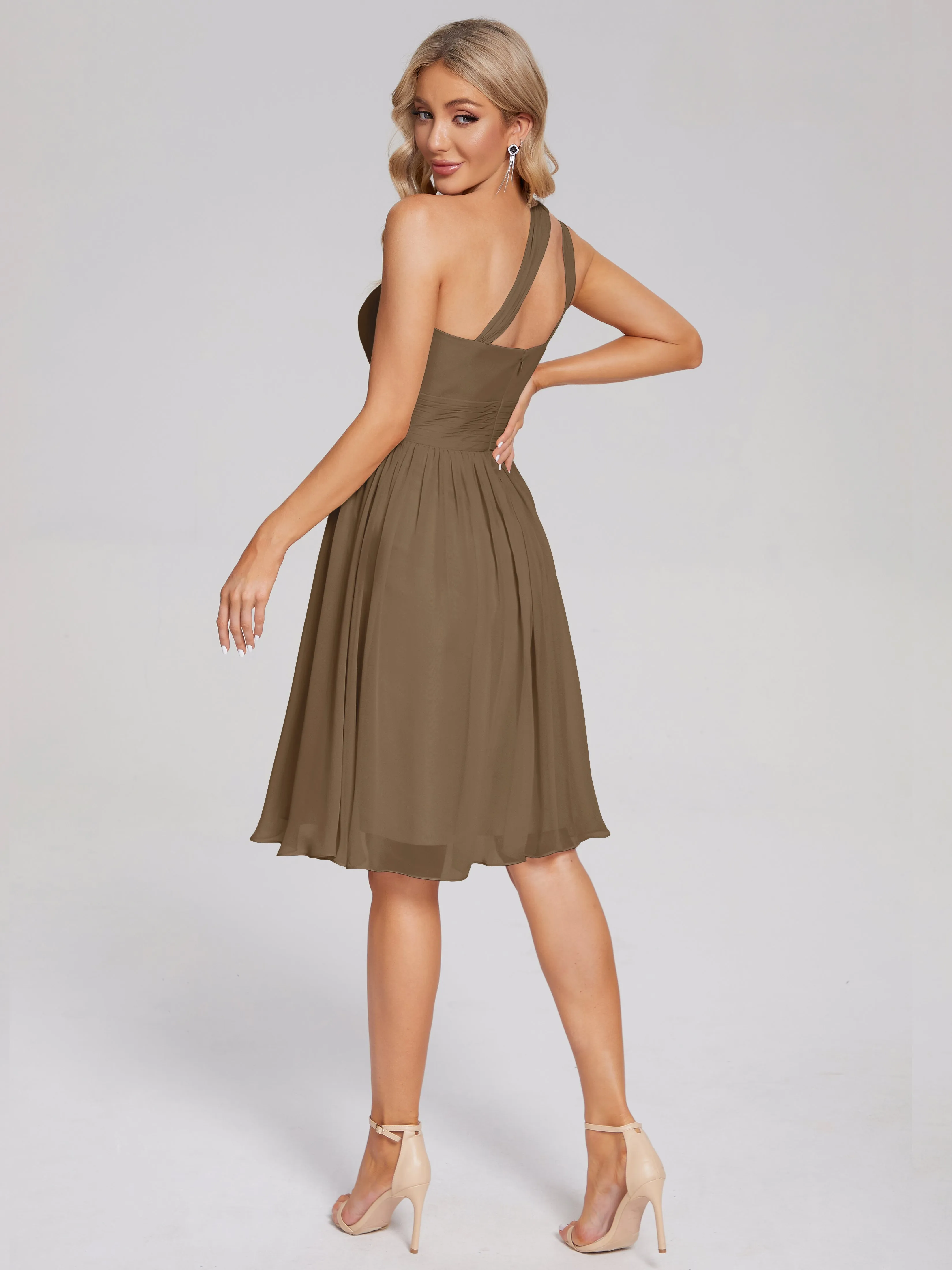 Arielle One-Shoulder Short Chiffon Bridesmaid Dresses