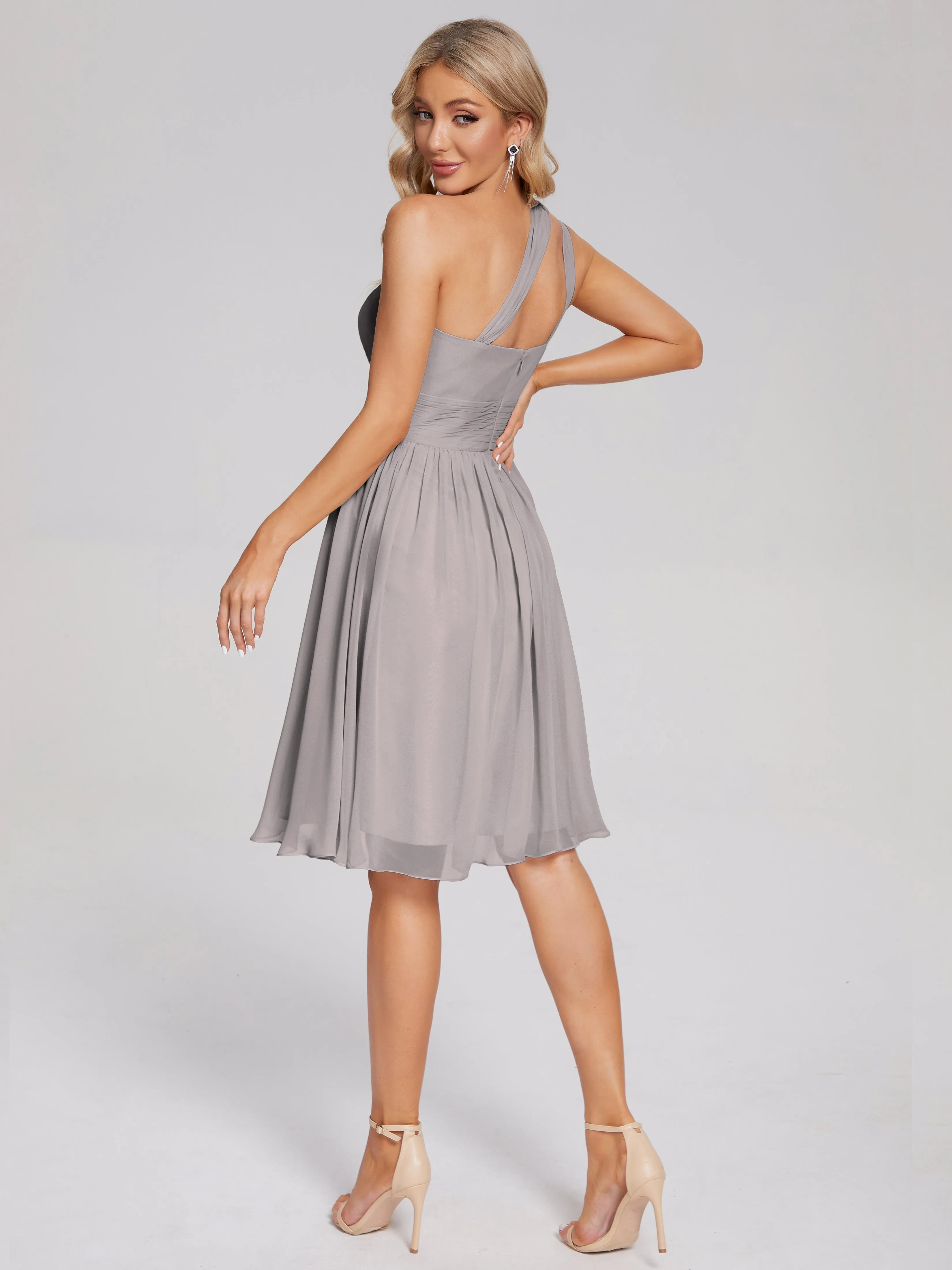 Arielle One-Shoulder Short Chiffon Bridesmaid Dresses