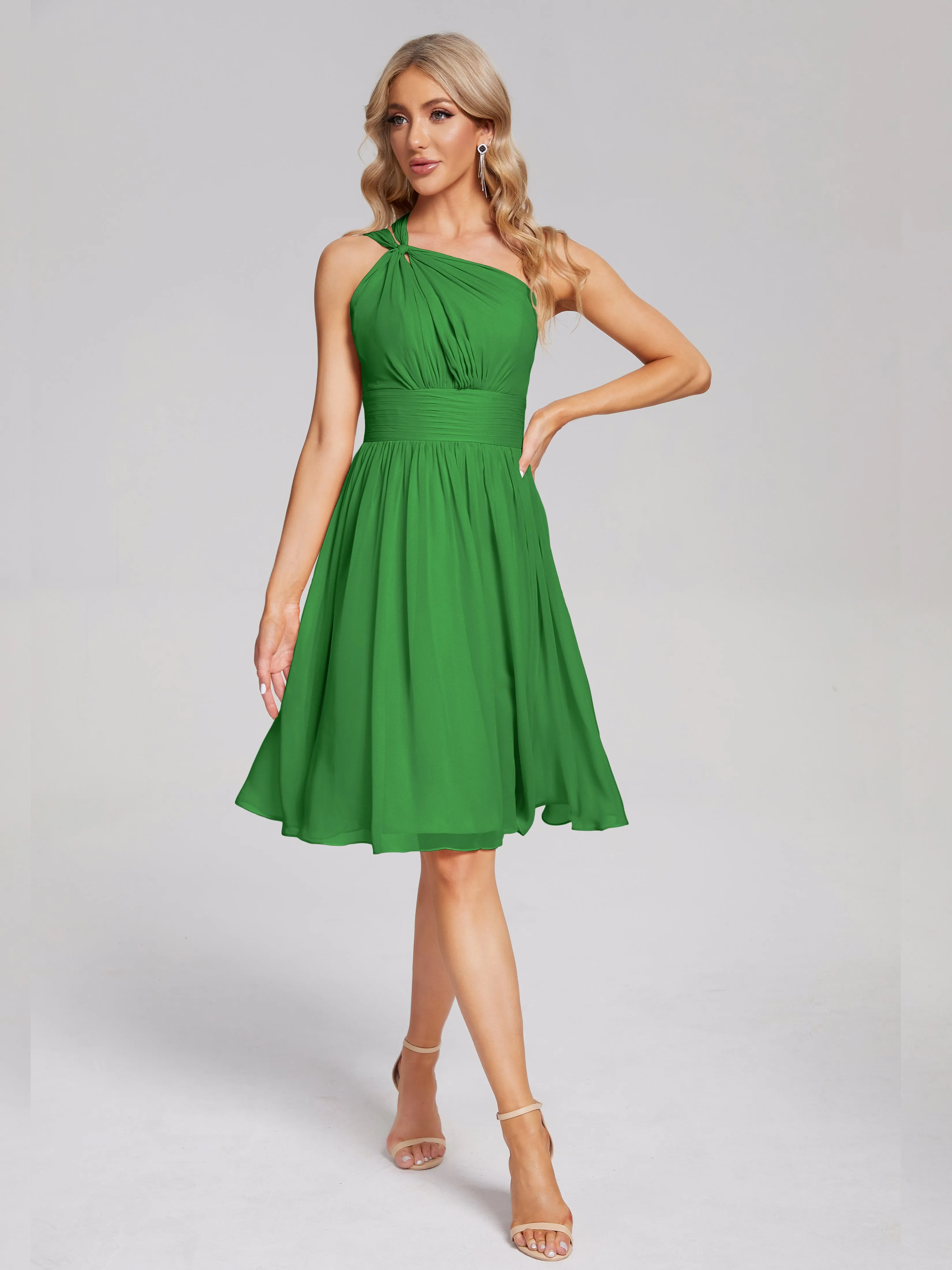 Arielle One-Shoulder Short Chiffon Bridesmaid Dresses