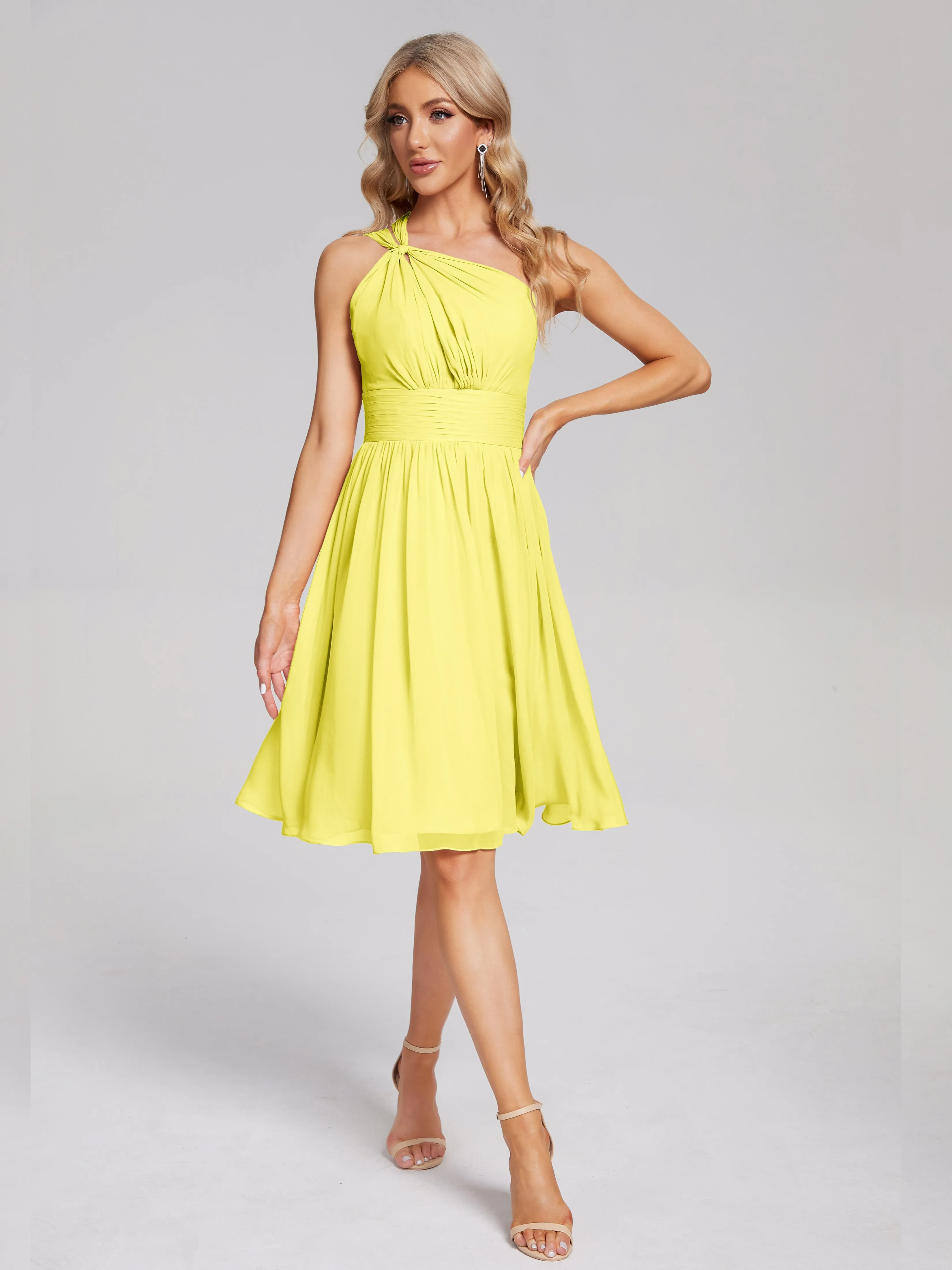 Arielle One-Shoulder Short Chiffon Bridesmaid Dresses