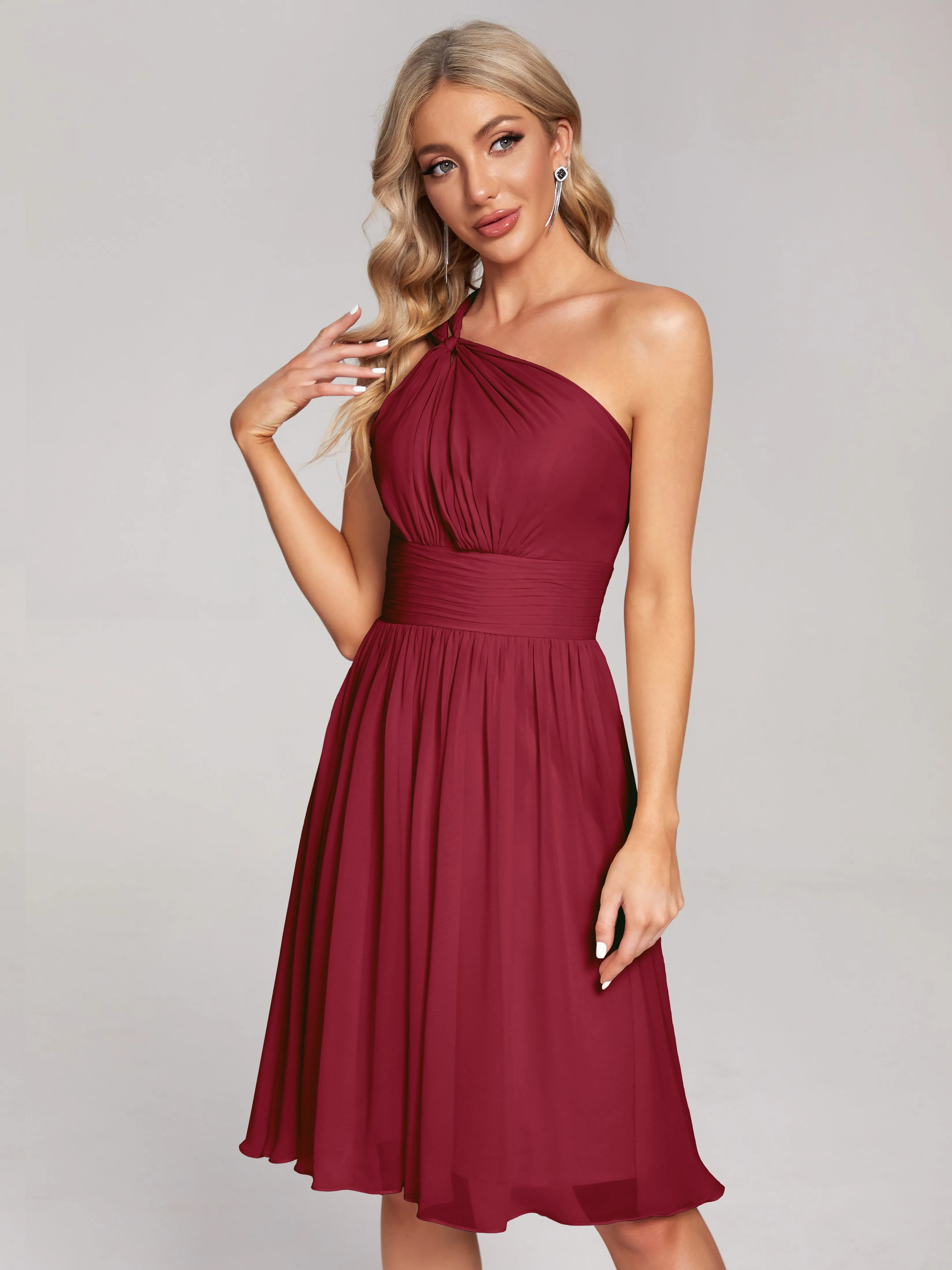 Arielle One-Shoulder Short Chiffon Bridesmaid Dresses